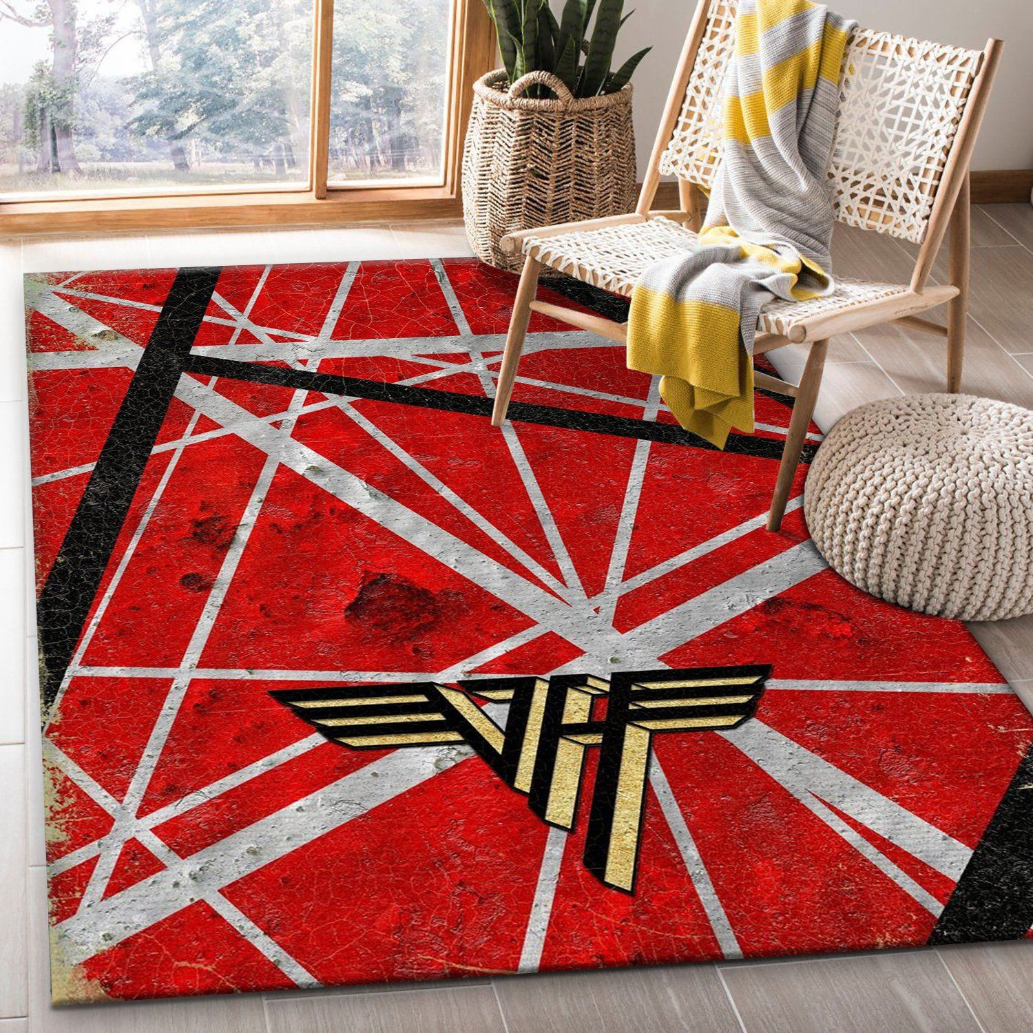 Edward Van H Guitar Area Rug Carpet Living Room Rug Christmas Gift US Decor - Indoor Outdoor Rugs