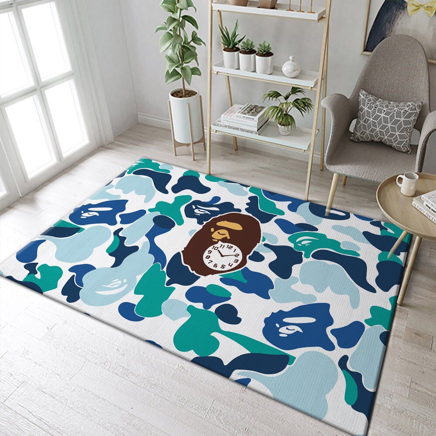 Bape Fashion Brand Camouflage Monkey Area Rugs Living Room Carpet FN131133 Christmas Gift Floor Decor The US Decor - Indoor Outdoor Rugs