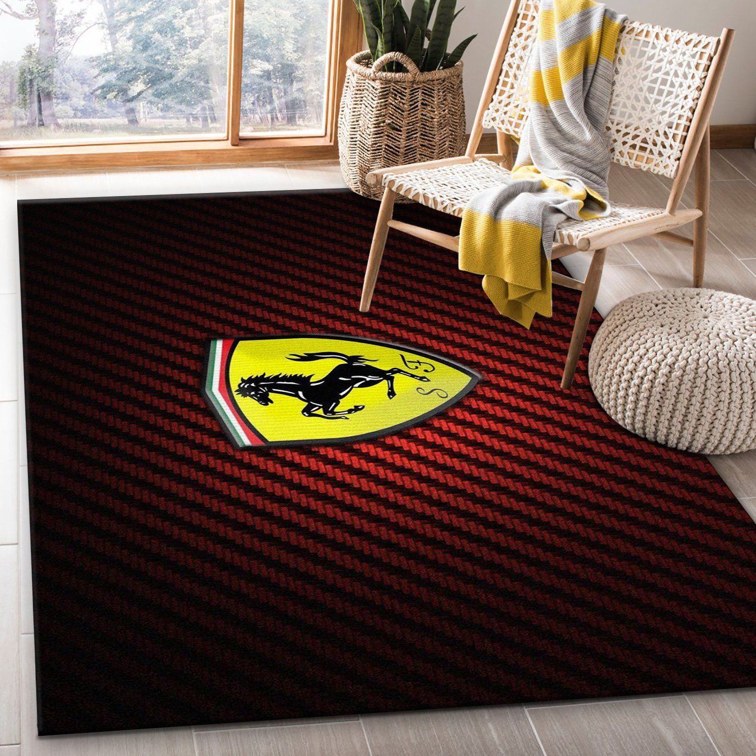 Ferrari Logo Area Rug For Christmas Bedroom Family Gift US Decor - Indoor Outdoor Rugs