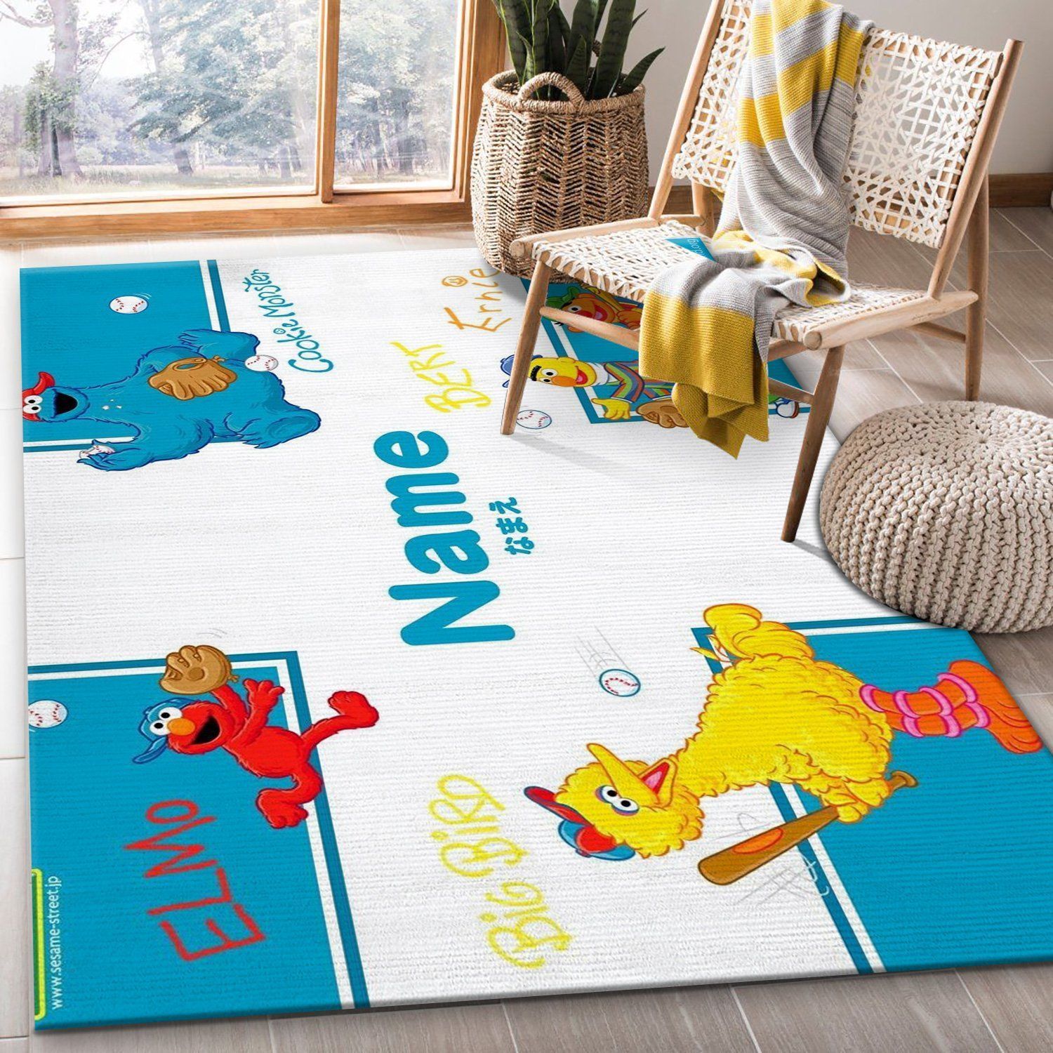 Sesame Street Sport Area Rug Living Room Rug Family Gift US Decor - Indoor Outdoor Rugs