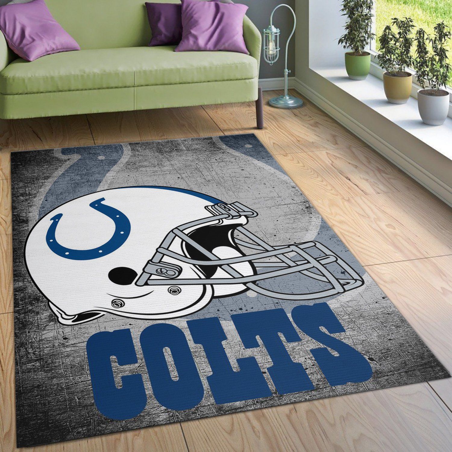 Indianapolis Colts Helmet Nfl Football Team Area Rug For Gift Living Room Rug Home US Decor - Indoor Outdoor Rugs