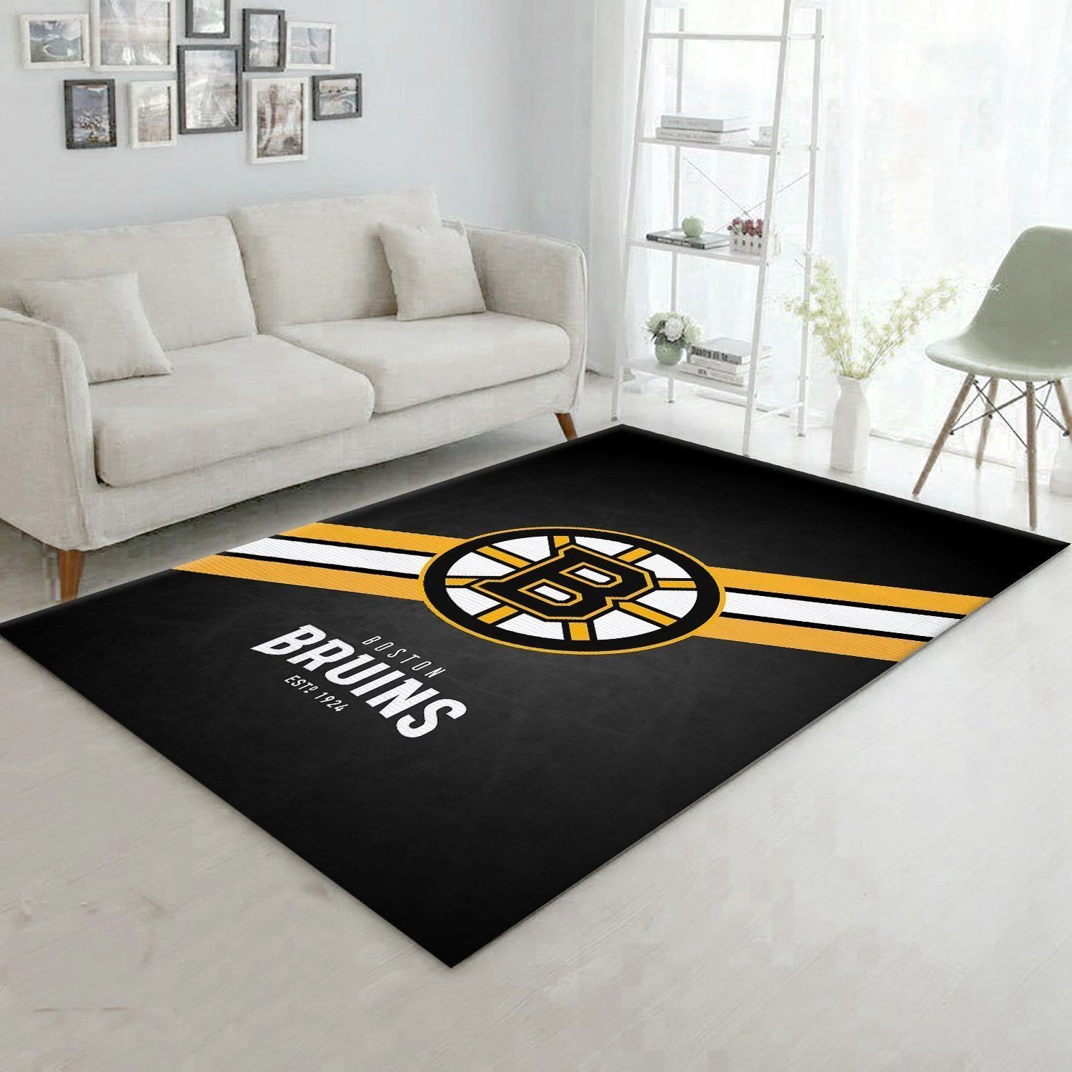 Boston Bruins Logo NHL FN130204 Hockey Area Rug Floor Decor The US Decor - Indoor Outdoor Rugs