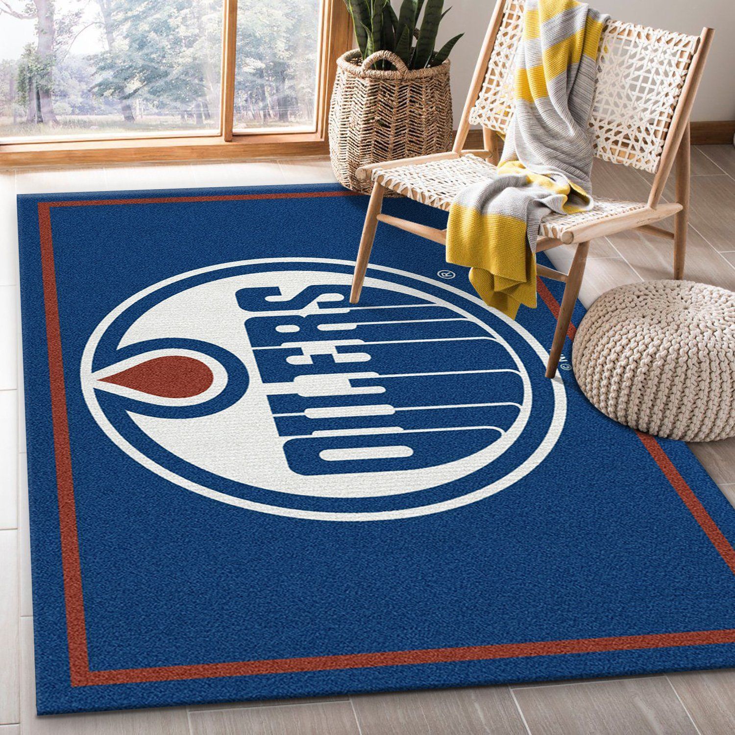 Nhl Spirit Edmonton Oilers Team Logo Area Rug, Kitchen Rug, Christmas Gift US Decor - Indoor Outdoor Rugs