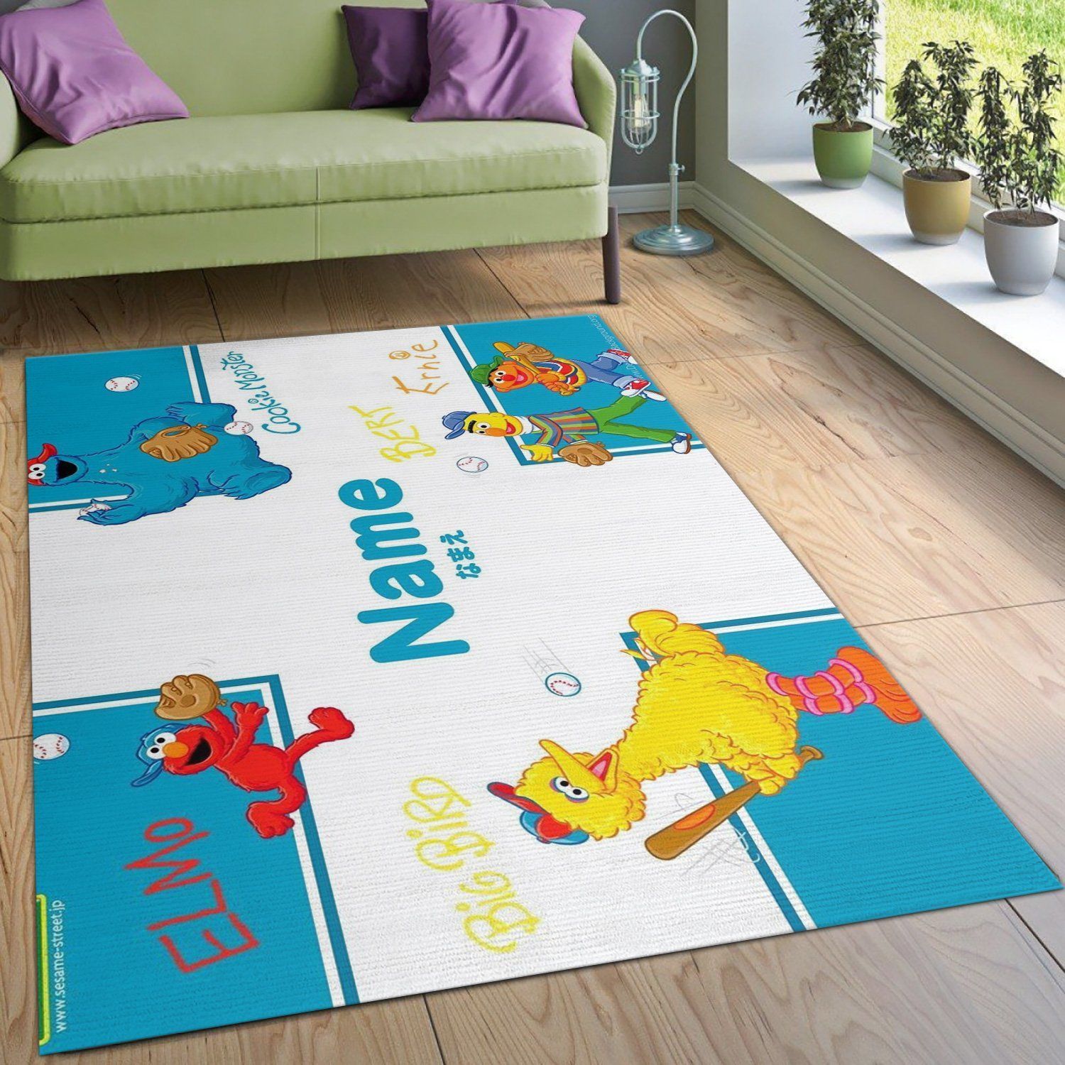 Sesame Street Sport Area Rug Living Room Rug Family Gift US Decor - Indoor Outdoor Rugs