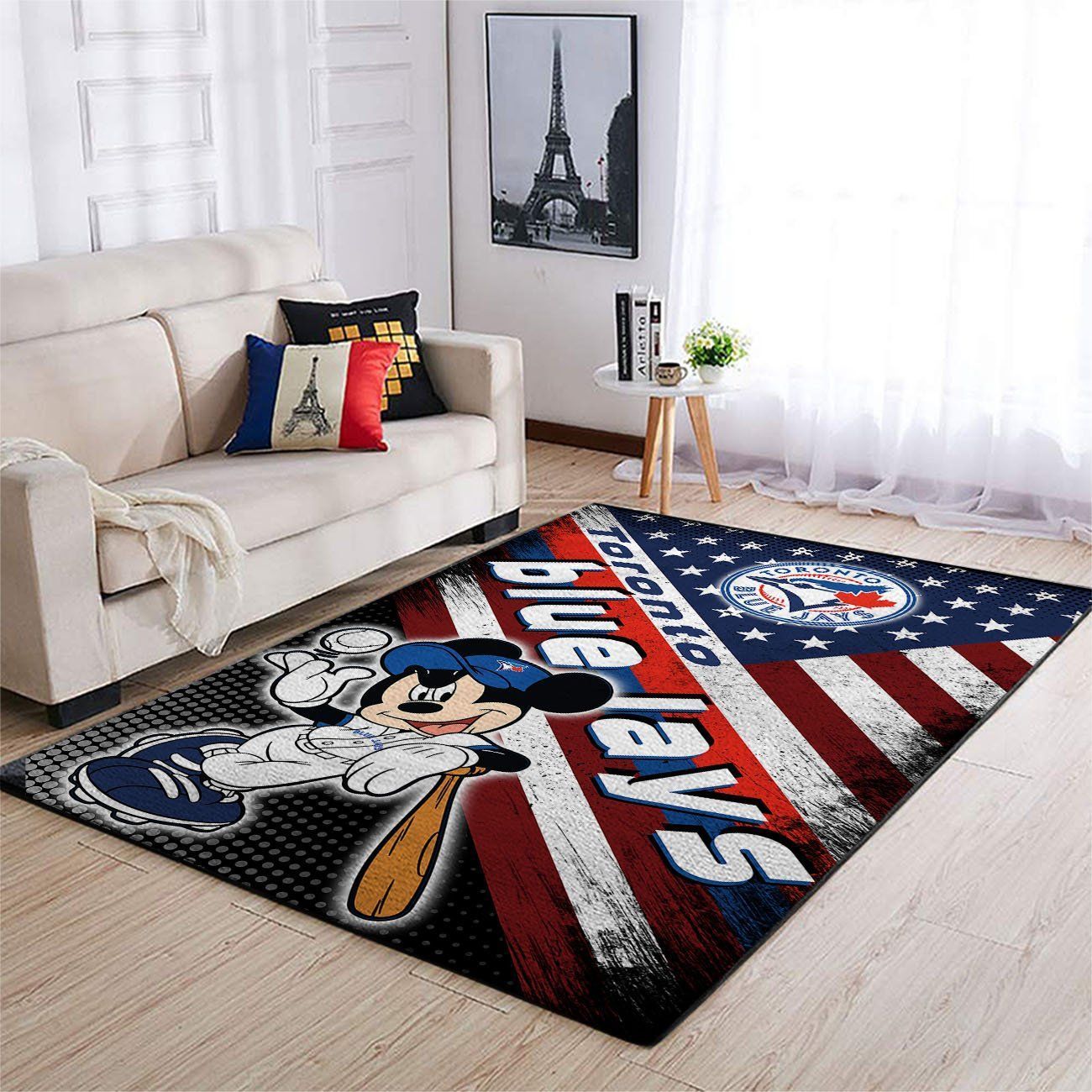 Toronto Blue Jays Mlb Team Logo Mickey Us Style Nice Gift Home Decor Rectangle Area Rug - Indoor Outdoor Rugs