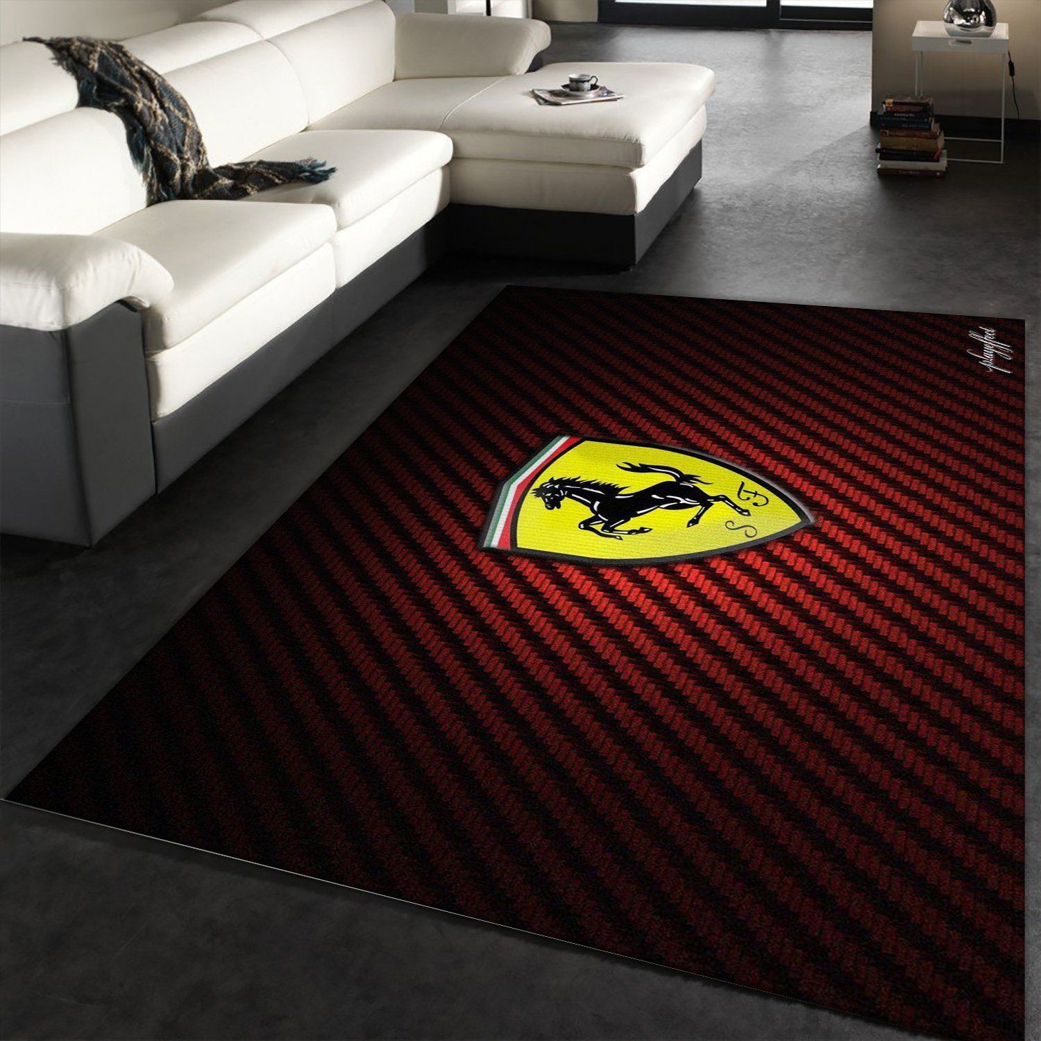 Ferrari Logo Area Rug For Christmas Bedroom Family Gift US Decor - Indoor Outdoor Rugs