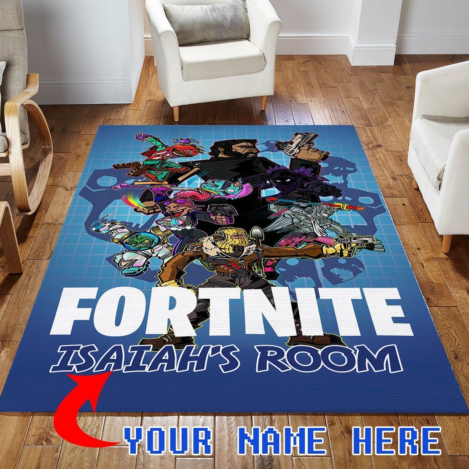 Customized Name Fortnite John Wick Area Rugs Bedroom Rug Home Decor Floor Decor - Indoor Outdoor Rugs