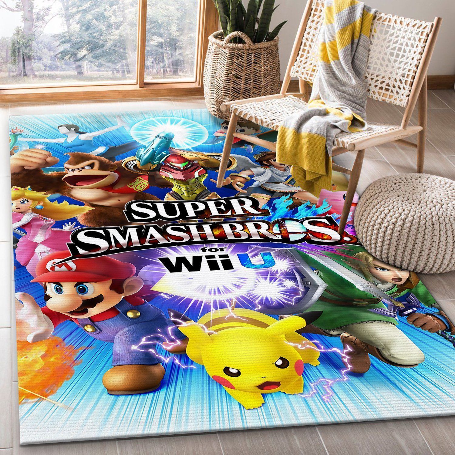 Super Smash Bros Ultimate Game Nintendo Switch FN050206 Gaming Area Rug Floor Decor The US Decor - Indoor Outdoor Rugs