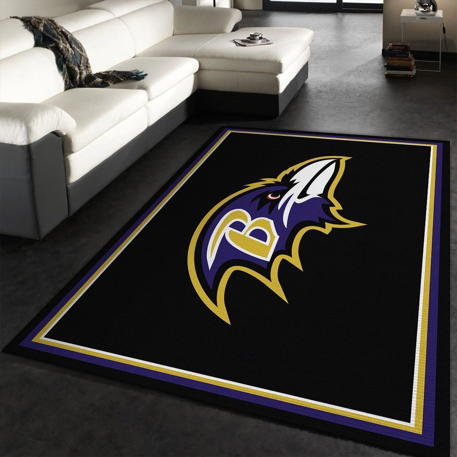 Baltimore Ravens rug Football rug Floor Decor The US Decor - Indoor Outdoor Rugs