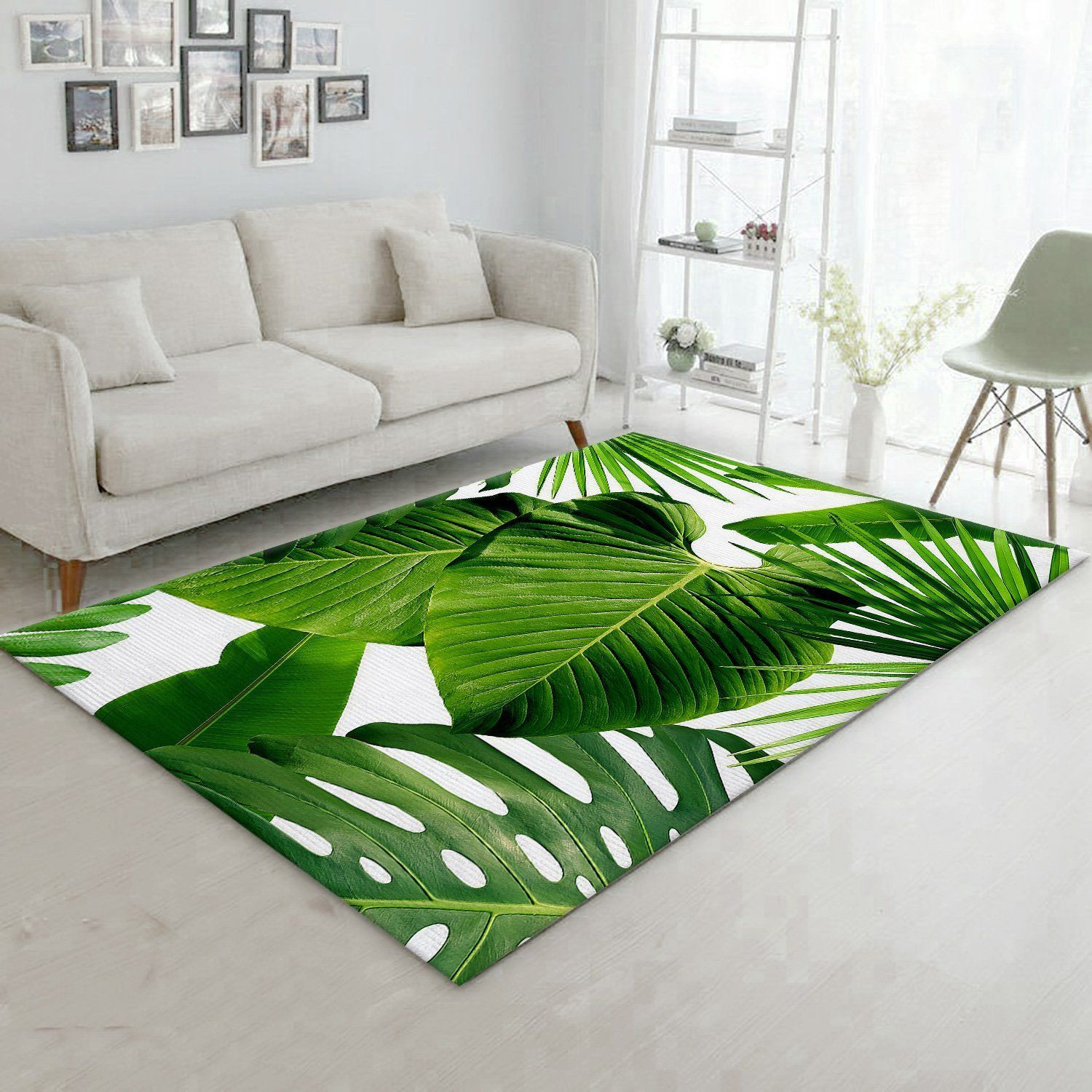 Tropical Palm Leaves Area Rug Carpet Living Room Rugs Floor Decor - Indoor Outdoor Rugs