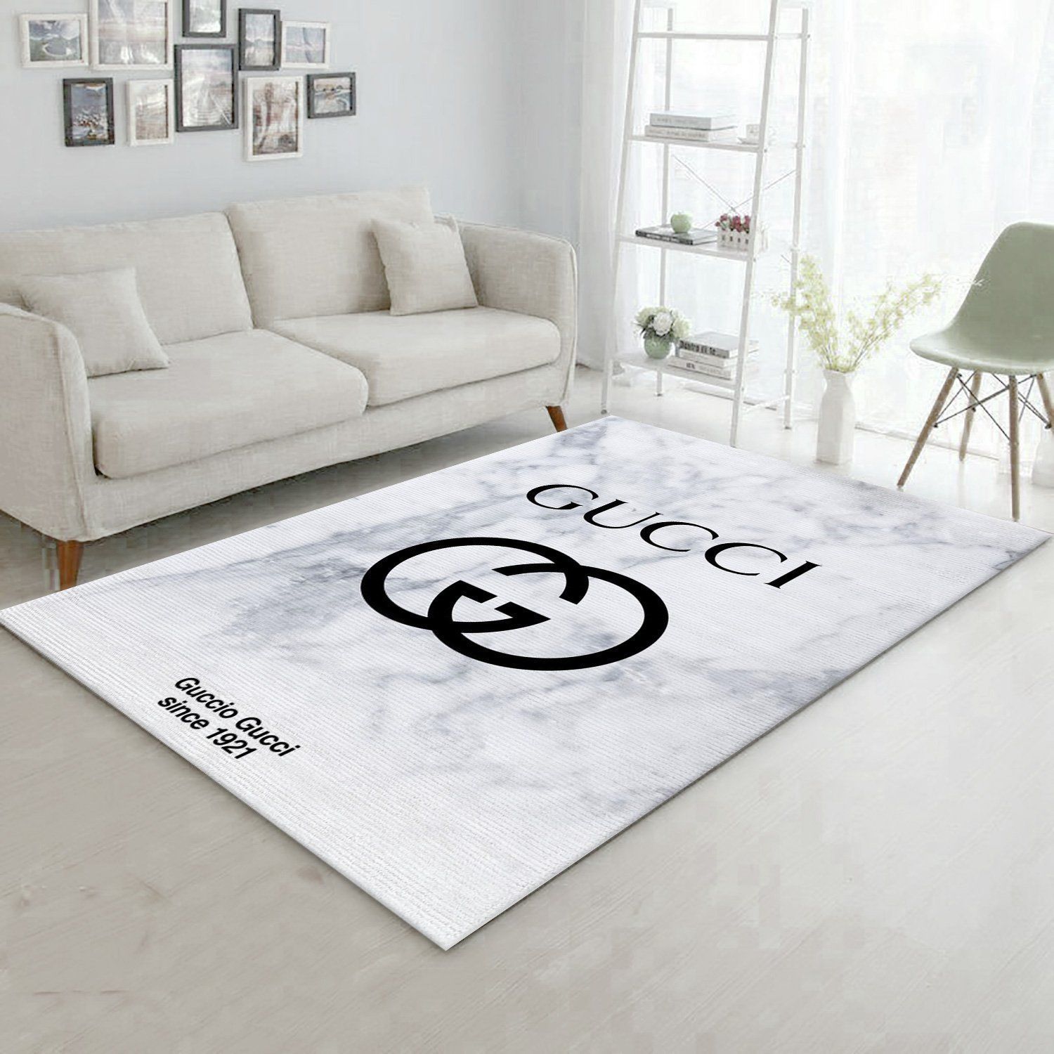 Gucci White Marble Marmor Area Rugs Fashion Brand Rug Christmas Gift US Decor - Indoor Outdoor Rugs