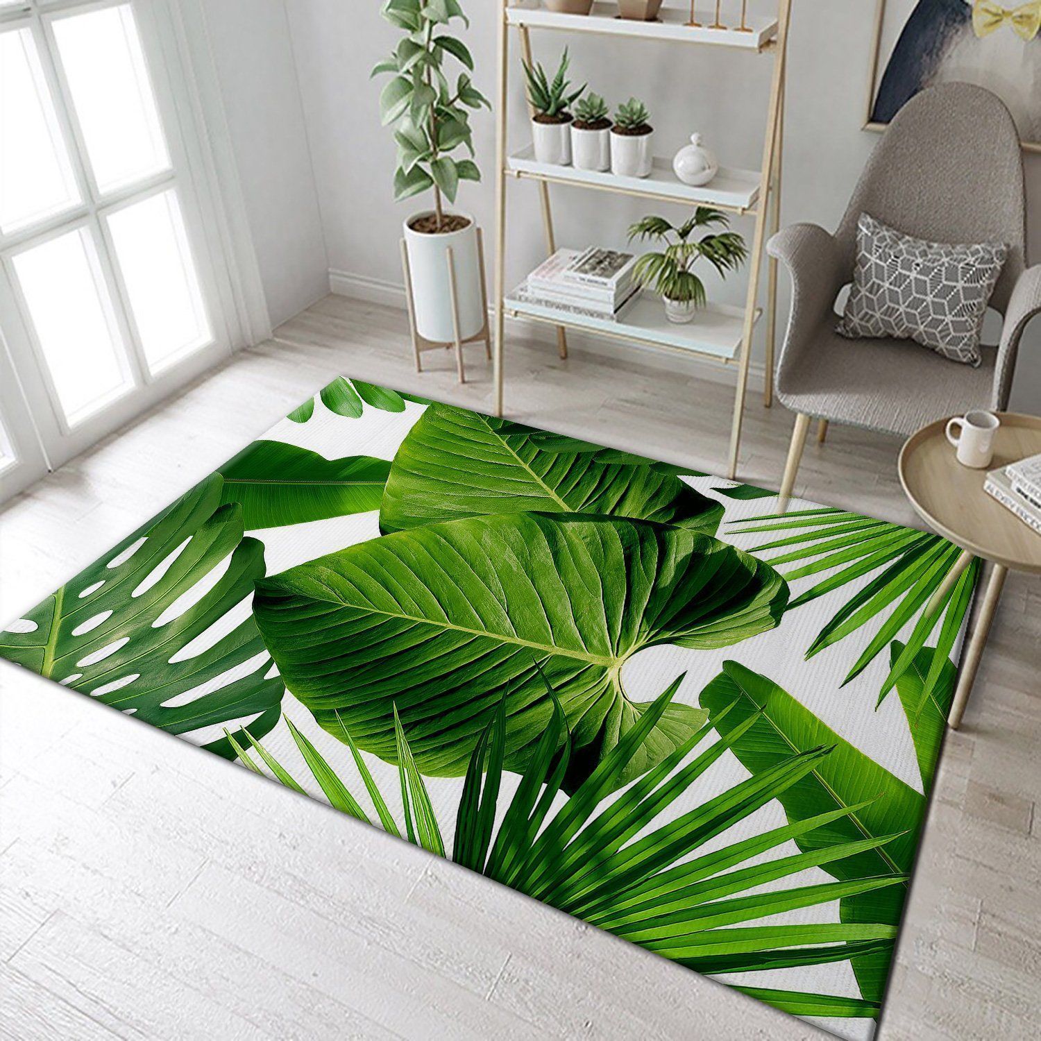 Tropical Palm Leaves Area Rug Carpet Living Room Rugs Floor Decor - Indoor Outdoor Rugs