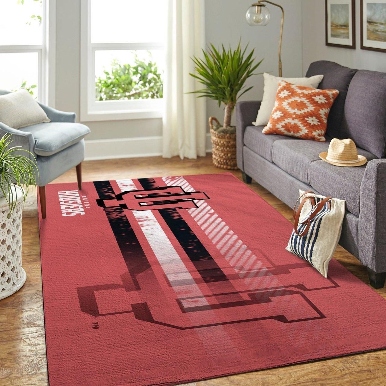 Indiana Hoosiers Rug Room Carpet Custom Area Ncaa Floor Mat Home Decor - Indoor Outdoor Rugs