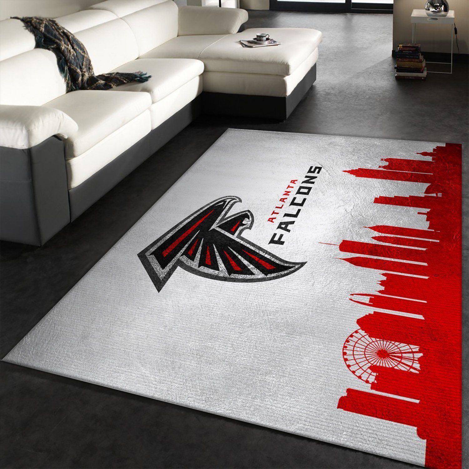 Atlanta Falcons Skyline NFL Area Rug, Living room and bedroom Rug, Home Decor Floor Decor - Indoor Outdoor Rugs