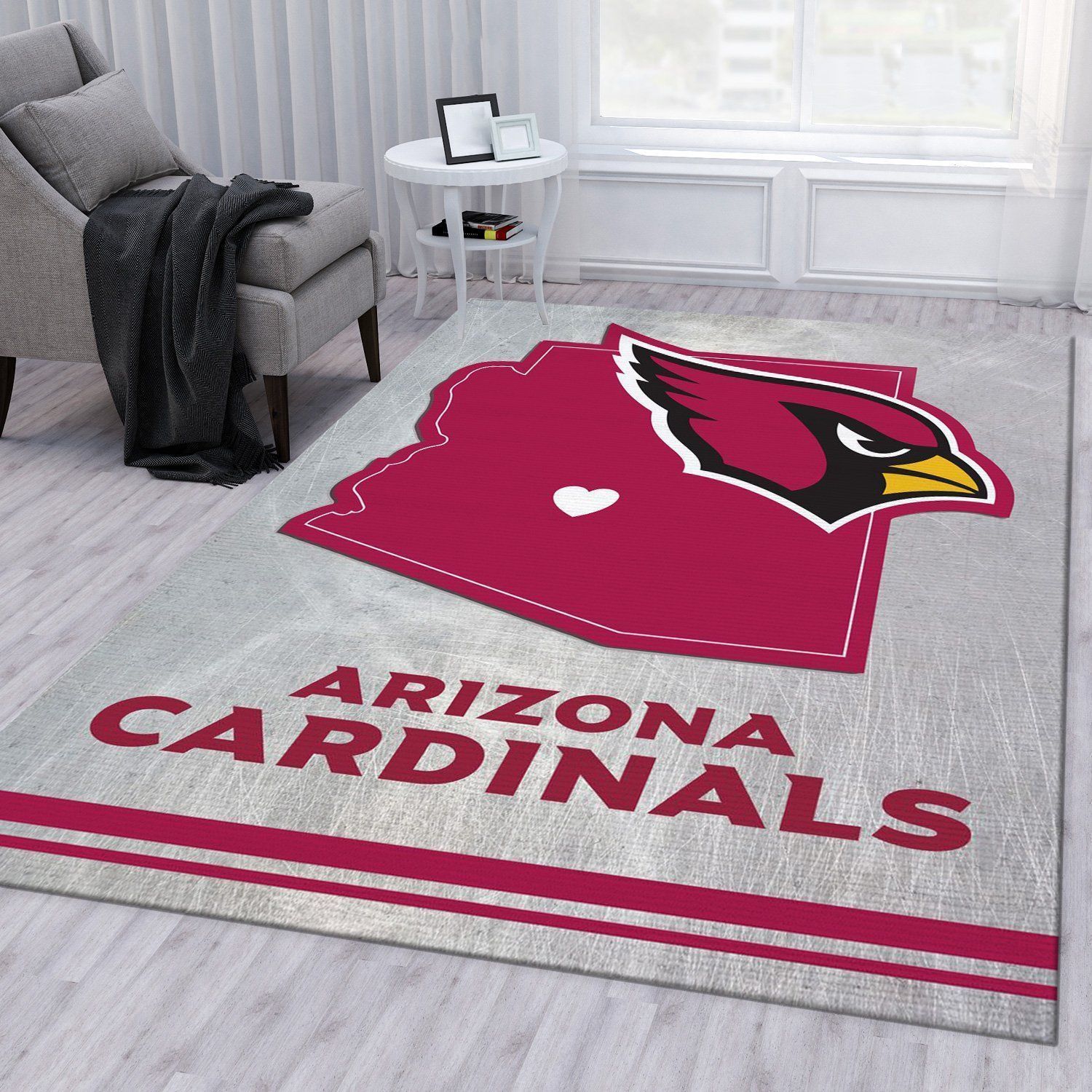 Arizona Cardinals Stripes Nfl Area Rug Living Room Rug Christmas Gift US Decor - Indoor Outdoor Rugs