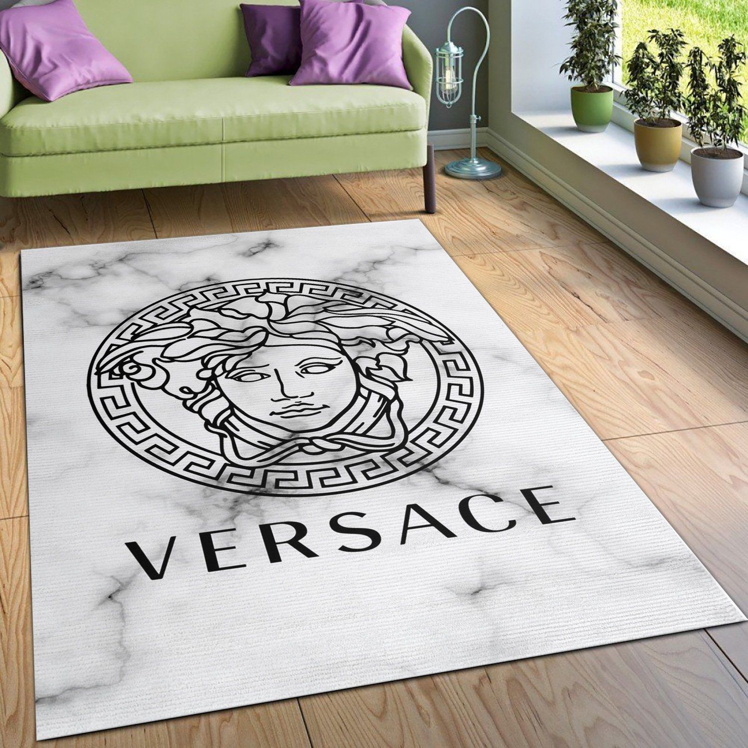 Versace Rectangle Rug Living Room Rug Christmas Gift US Decor - Indoor Outdoor Rugs