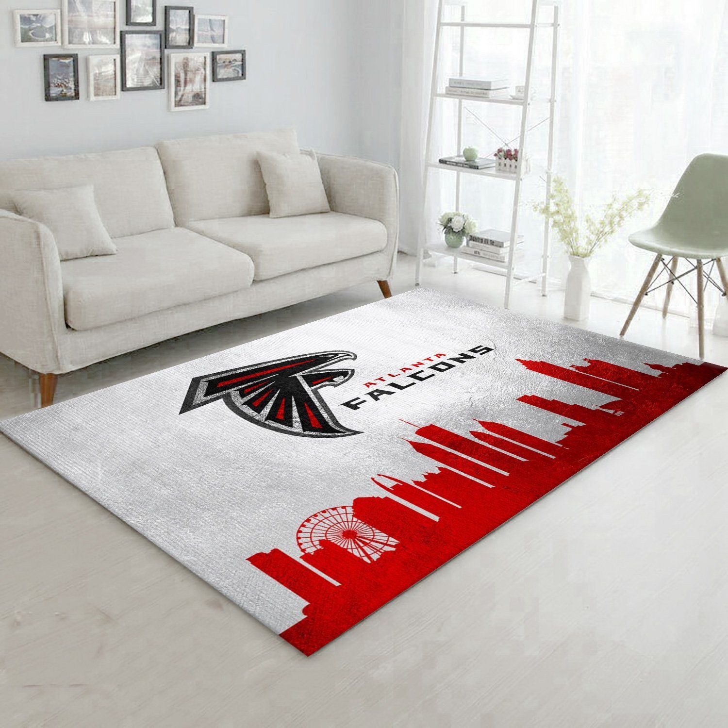 Atlanta Falcons Skyline NFL Area Rug, Living room and bedroom Rug, Home Decor Floor Decor - Indoor Outdoor Rugs