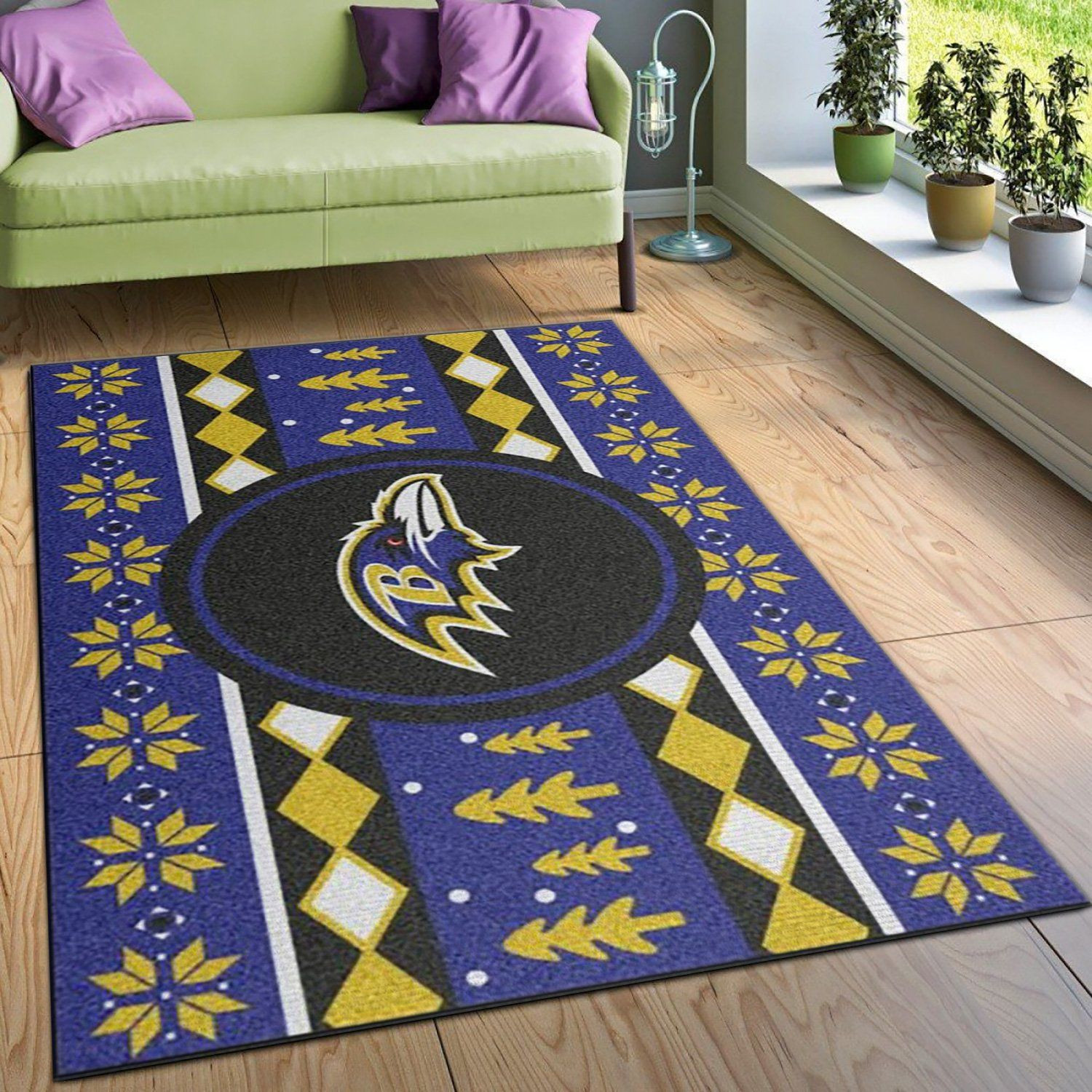 Baltimore Ravens Nfl Area Rug Carpet, Living Room Rug, Christmas Gift US Decor - Indoor Outdoor Rugs