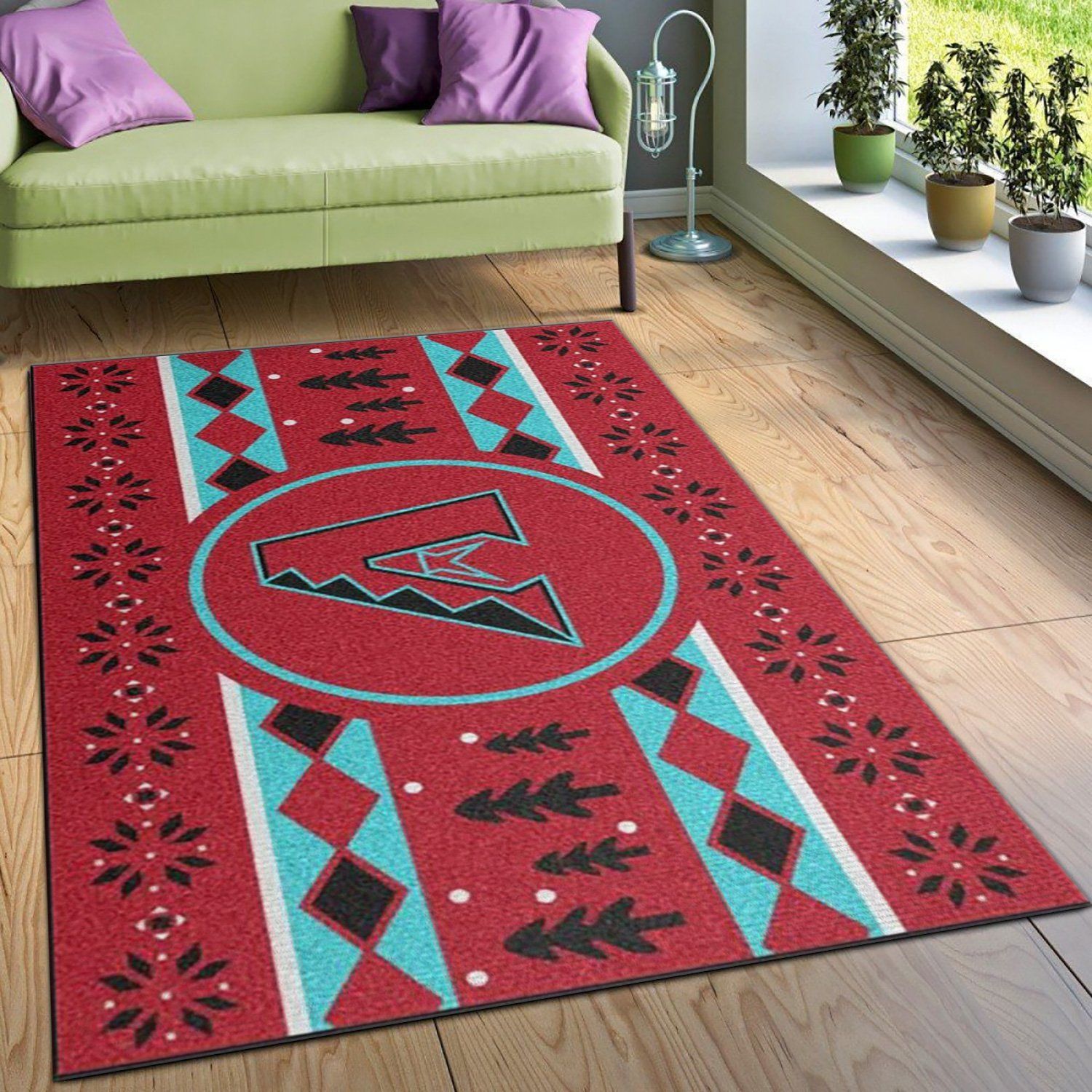 Arizona Diamondbacks Mlb Area Rug Carpet, Living Room Rug, Home US Decor - Indoor Outdoor Rugs