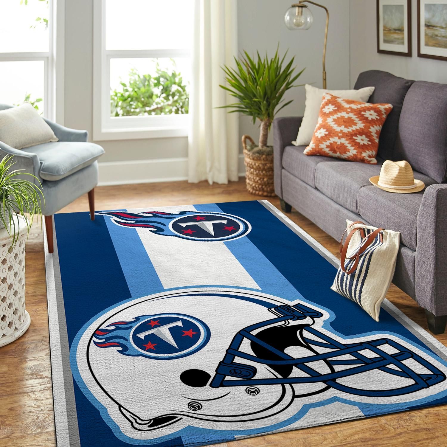 Tennessee Titans Nfl Team Logo Helmet Nice Gift Home Decor Rectangle Area Rug - Indoor Outdoor Rugs