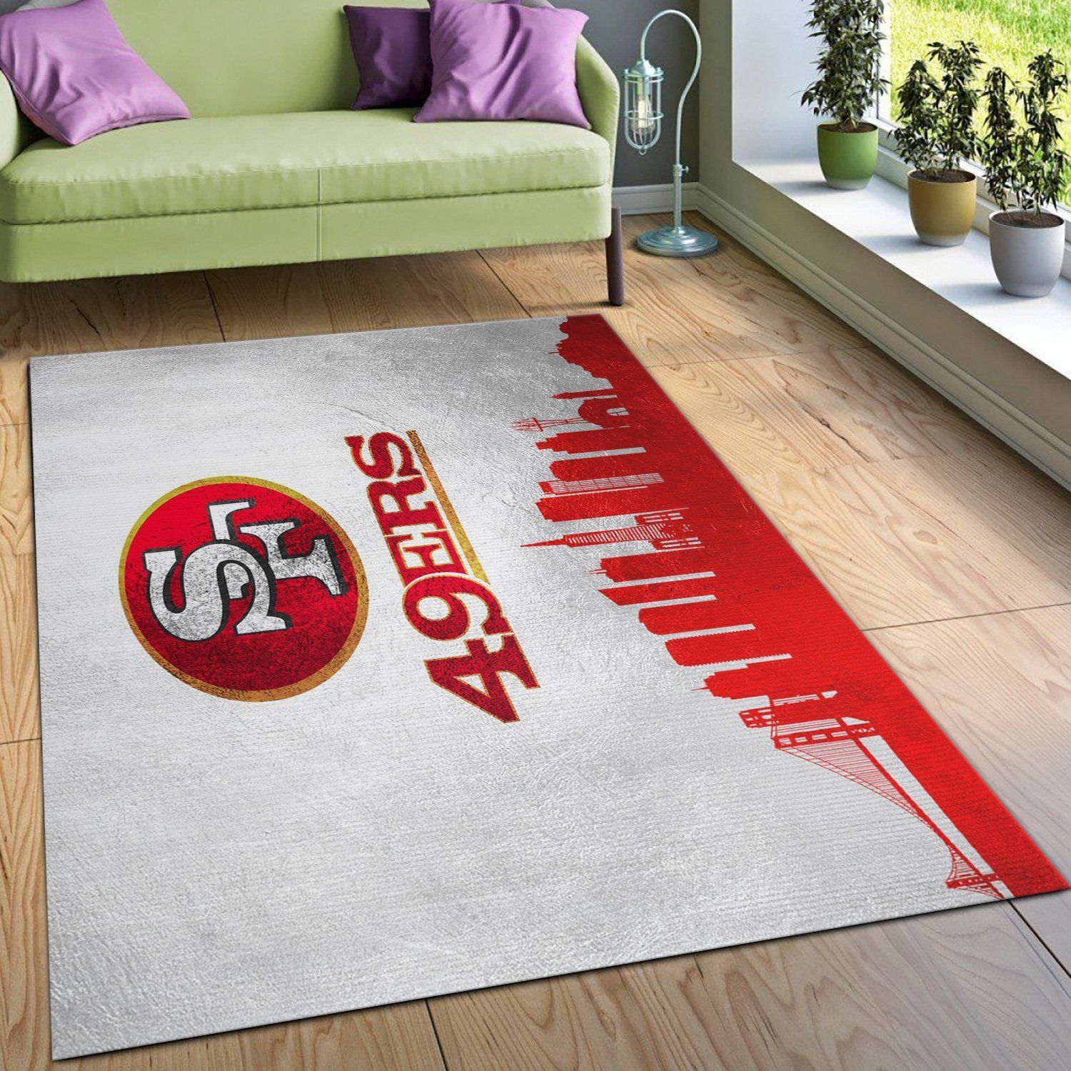 San Francisco 49ers NFL Team Logos Area Rug, Living Room Rug, Home US Decor - Indoor Outdoor Rugs