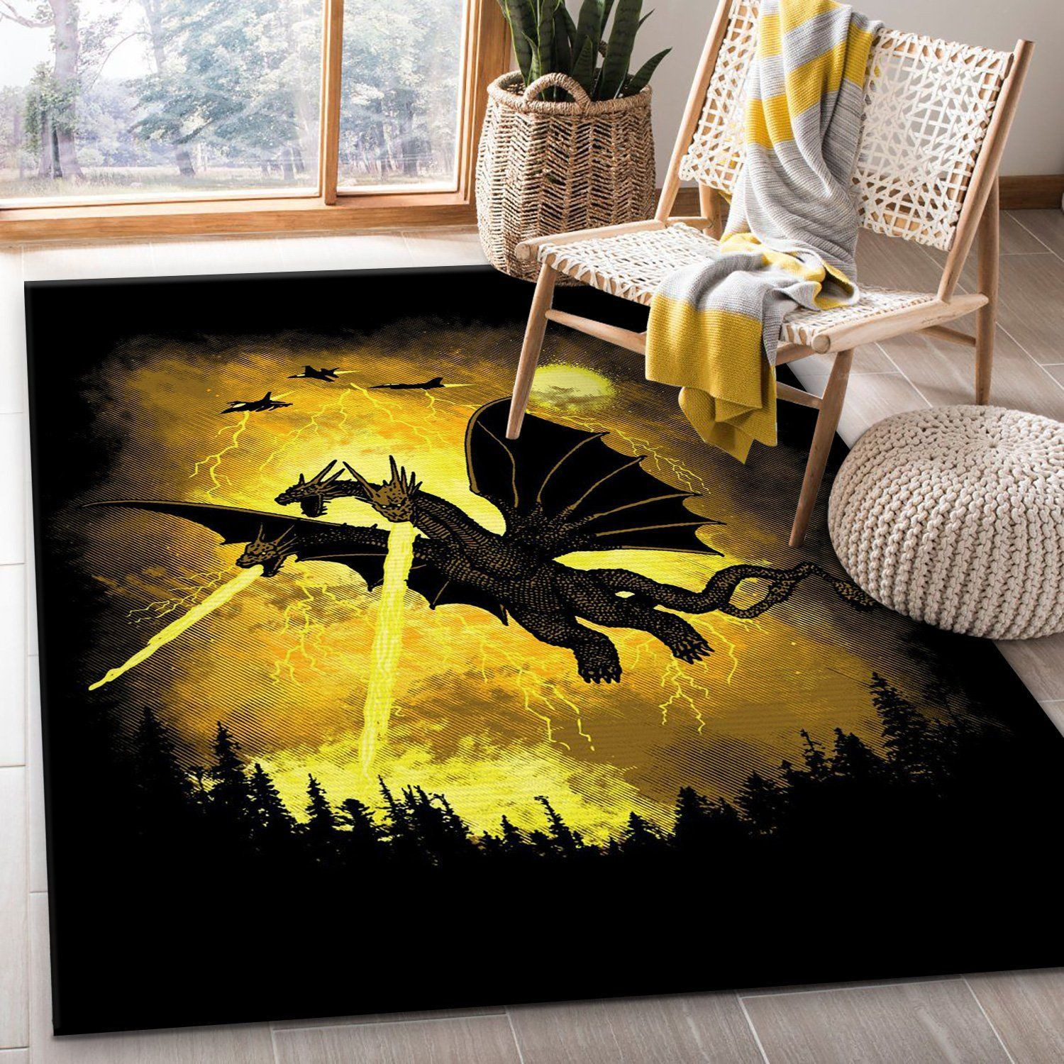 Dragon King Area Rug, Bedroom, Christmas Gift US Decor - Indoor Outdoor Rugs