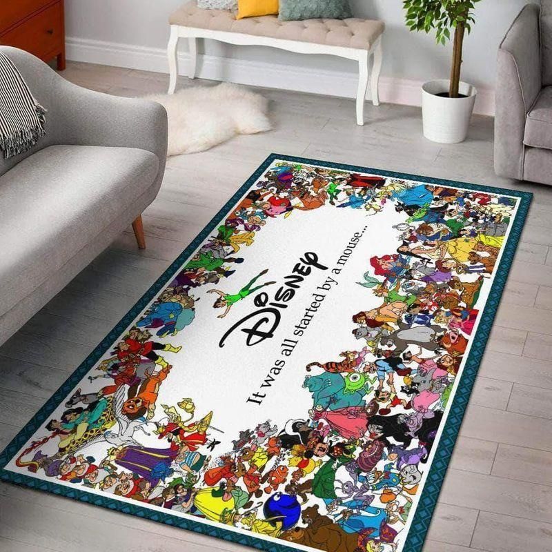 Disney World Living Room Area Rug, Bedroom Rug, Home Decor - Indoor Outdoor Rugs