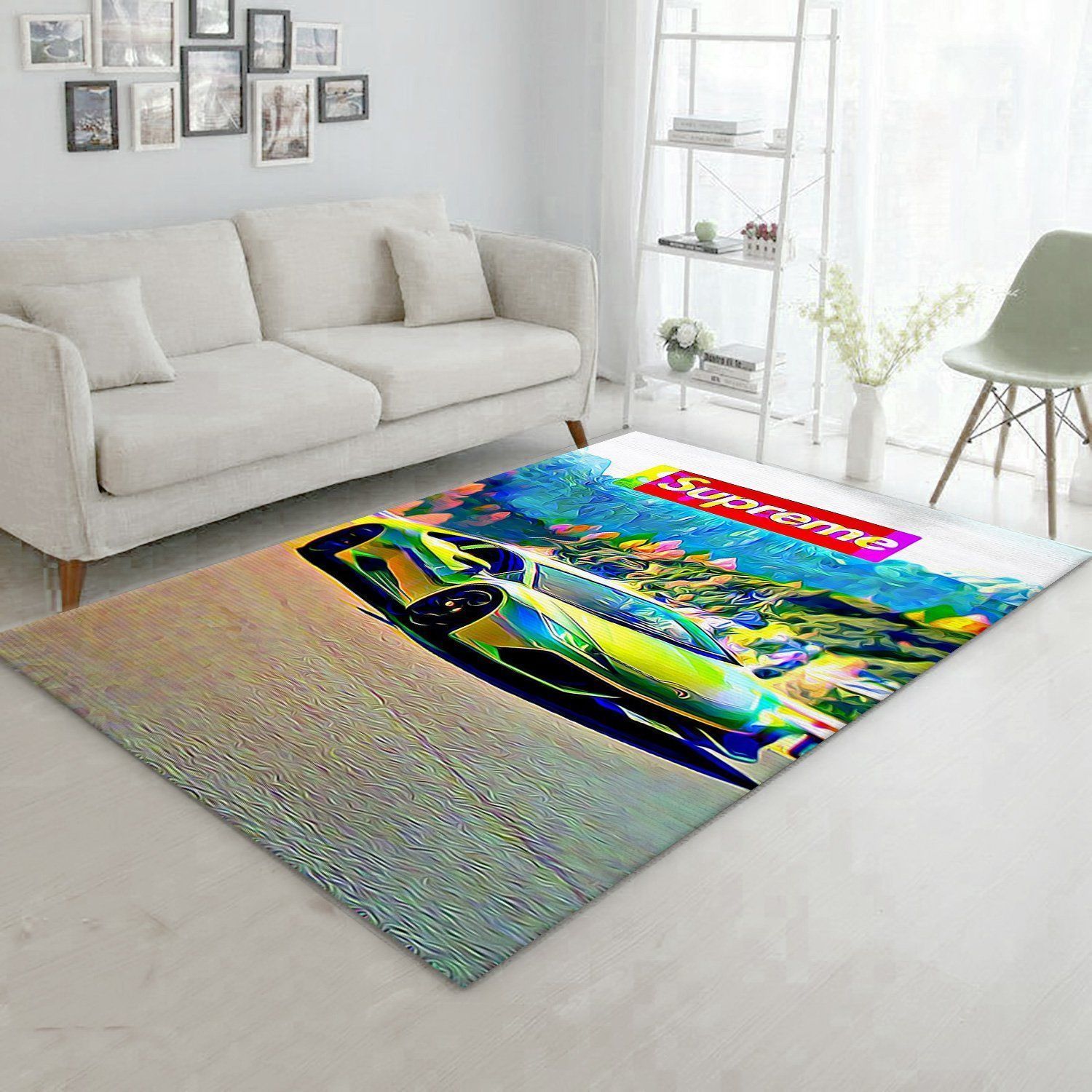 Supreme Lamborghini V1 Area Rug For Gift Living Room Rug US Gift Decor - Indoor Outdoor Rugs