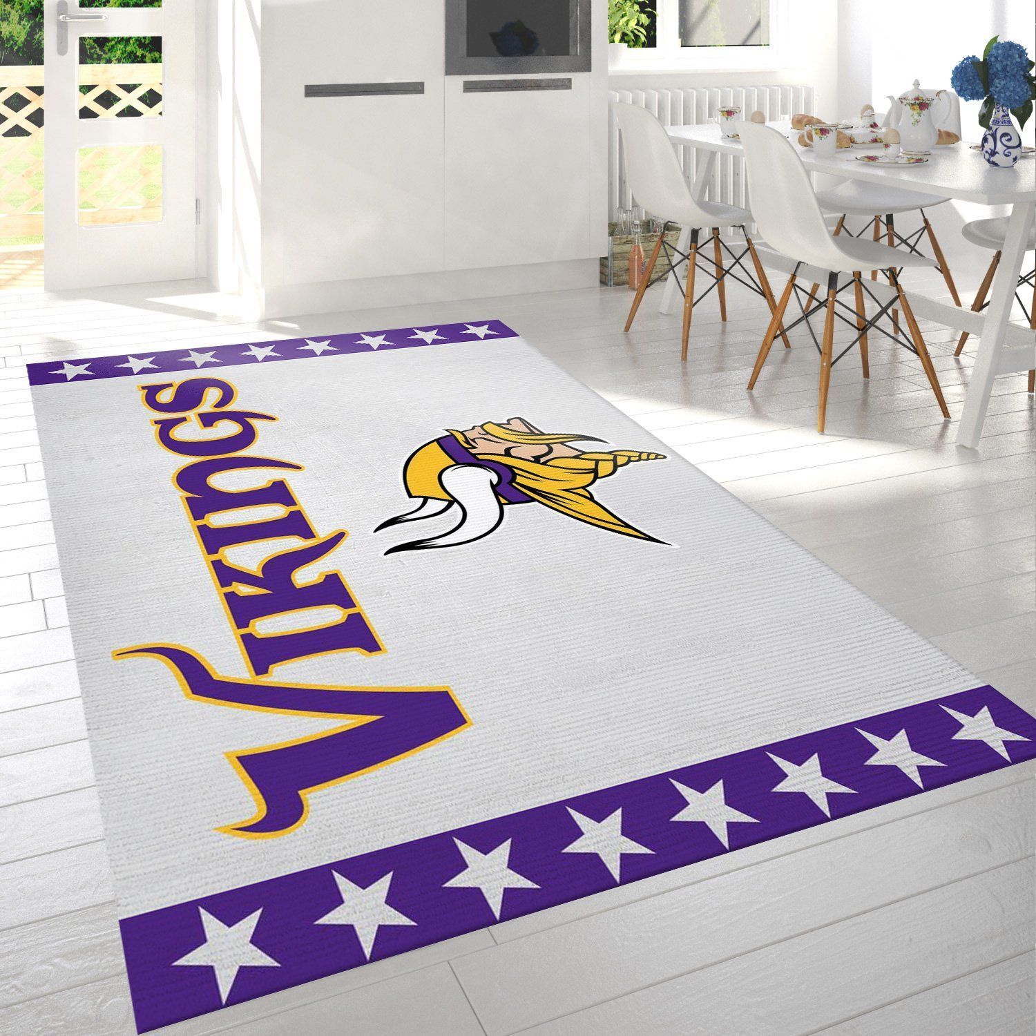 Minnesota Vikings Banner Nfl Team Logo Rug Living Room Rug US Gift Decor - Indoor Outdoor Rugs