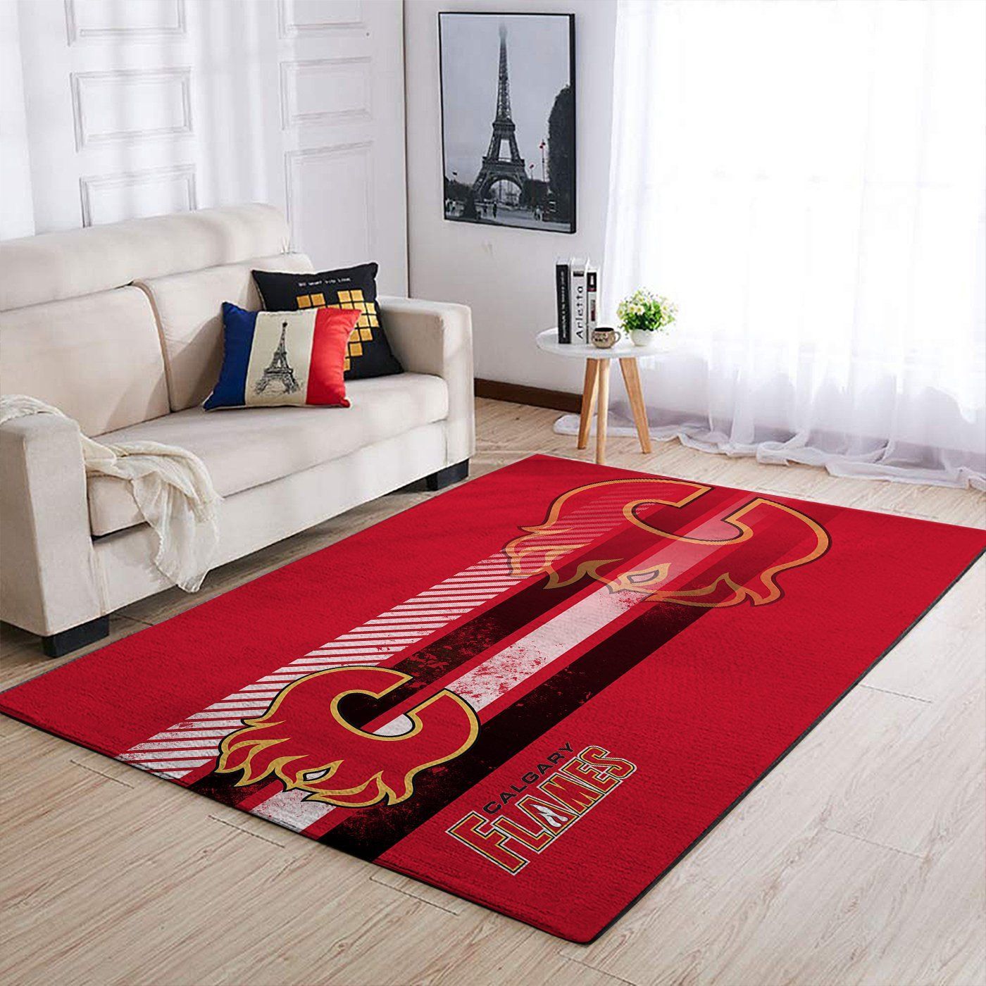 Calgary Flames Nhl Team Logo Nice Gift Home Decor Rectangle Area Rug - Indoor Outdoor Rugs