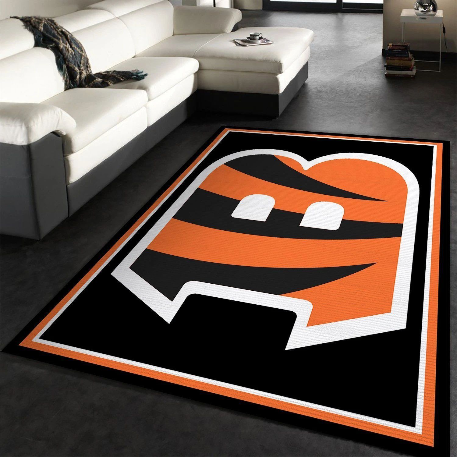 Cincinnati Bengals rug Football rug Floor Decor The US Decor - Indoor Outdoor Rugs