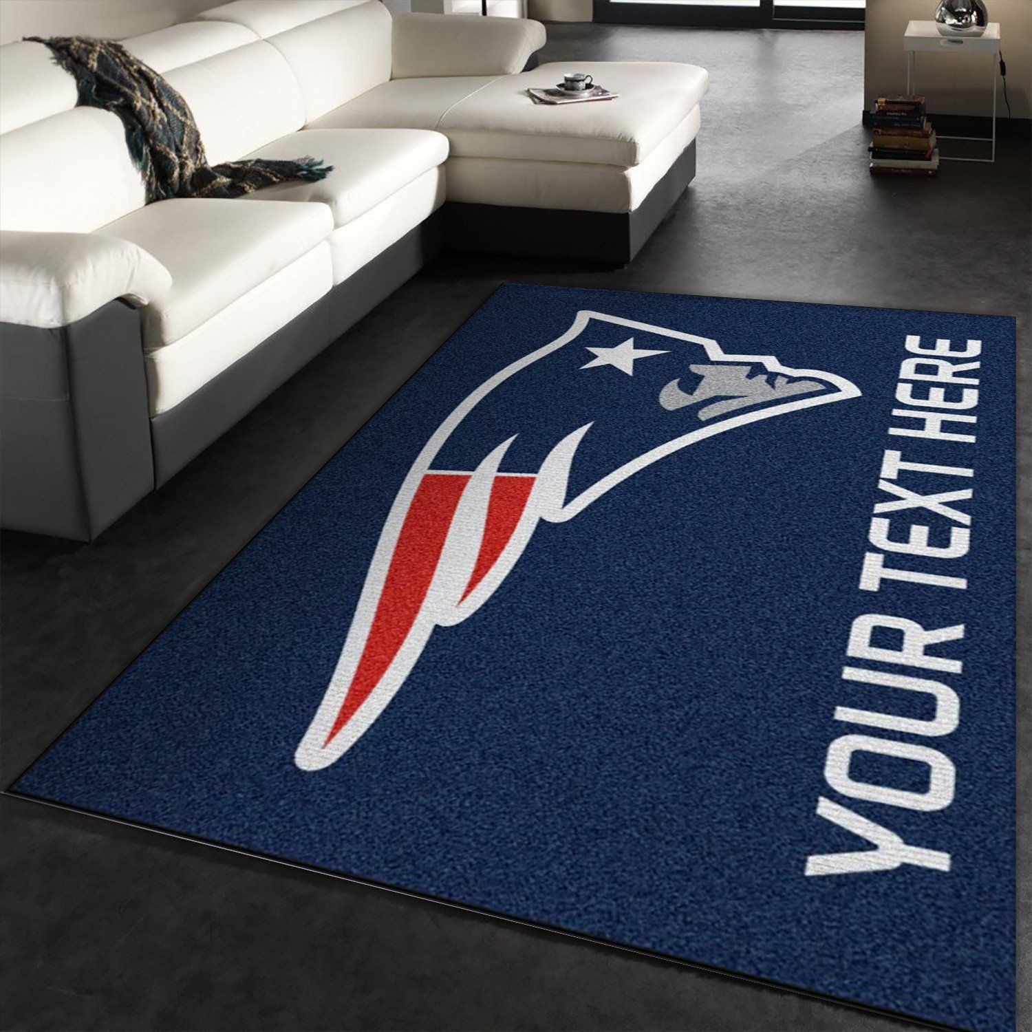 Customizable New England Patriots Personalized Accent Rug NFL Area Rug Carpet, Living Room Rug, Family Gift US Decor - Indoor Outdoor Rugs