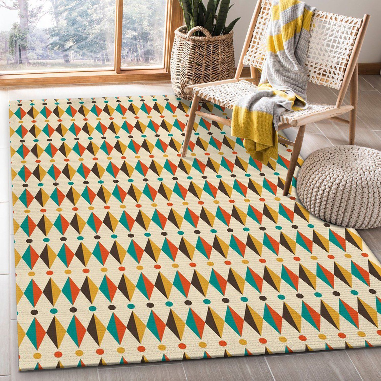 Midcentury Pattern 09 Area Rug For Christmas, Living Room Rug, US Gift Decor - Indoor Outdoor Rugs