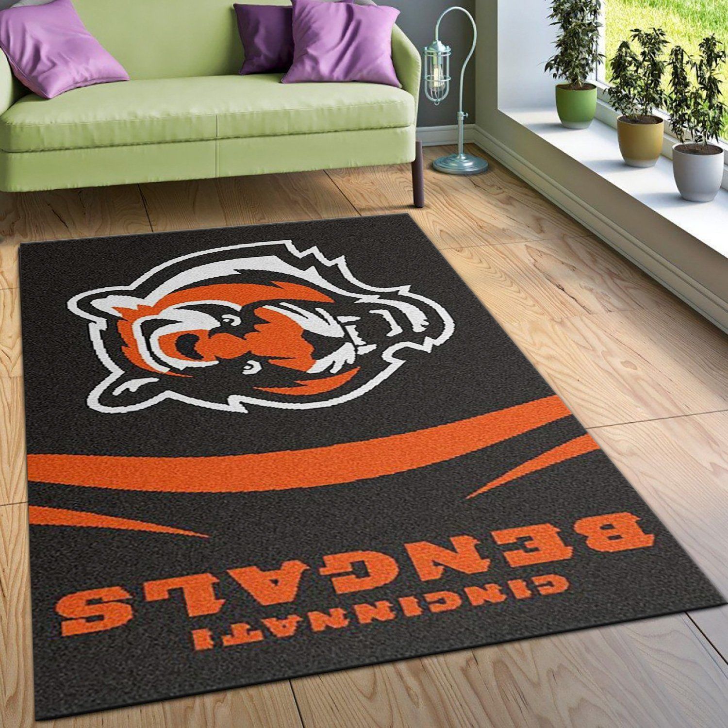 Nfl Cincinnati Bengals Area Rug Carpet, Bedroom Rug, Christmas Gift US Decor - Indoor Outdoor Rugs