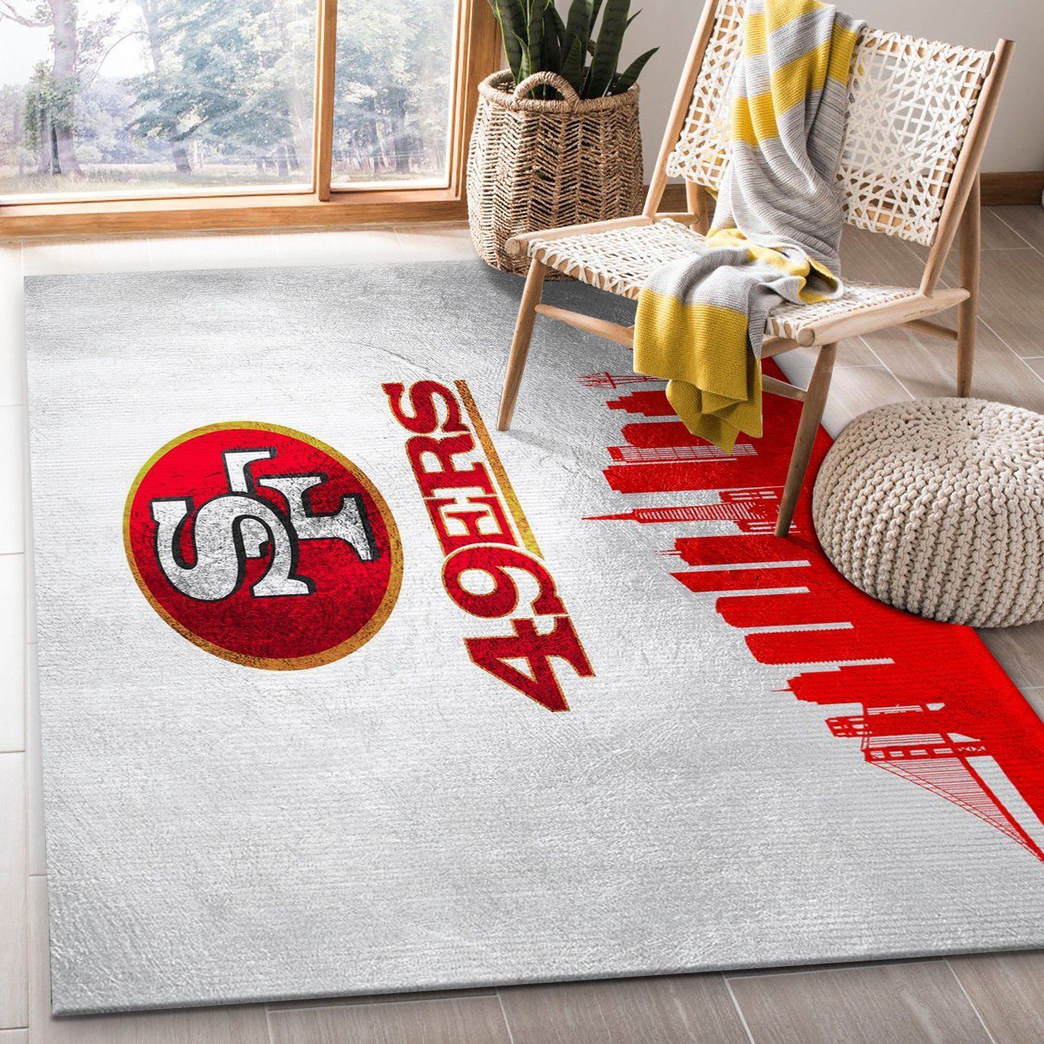 San Francisco 49ers NFL Team Logos Area Rug, Living Room Rug, Home US Decor - Indoor Outdoor Rugs