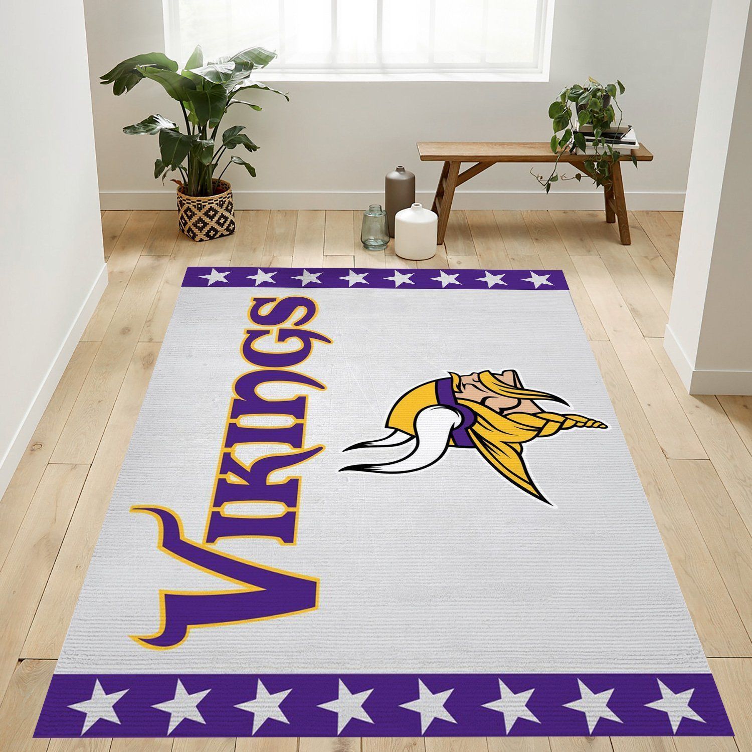 Minnesota Vikings Banner Nfl Team Logo Rug Living Room Rug US Gift Decor - Indoor Outdoor Rugs