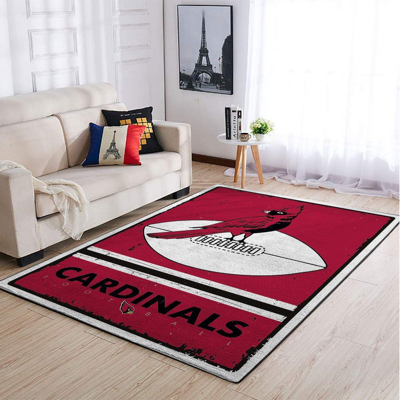 Arizona Cardinals Nfl Team Logo Retro Style Nice Gift Home Decor Rectangle Area Rug - Indoor Outdoor Rugs