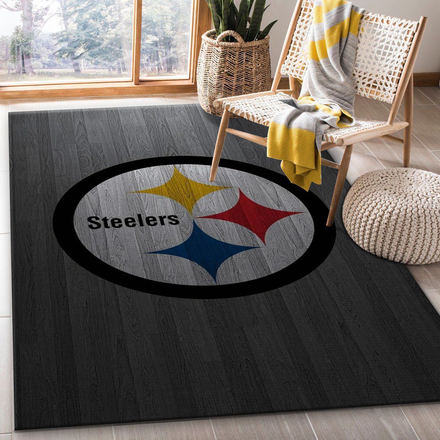 Pittsburgh Steelers 3 Nfl Area Rug Living Room Rug US Gift Decor - Indoor Outdoor Rugs