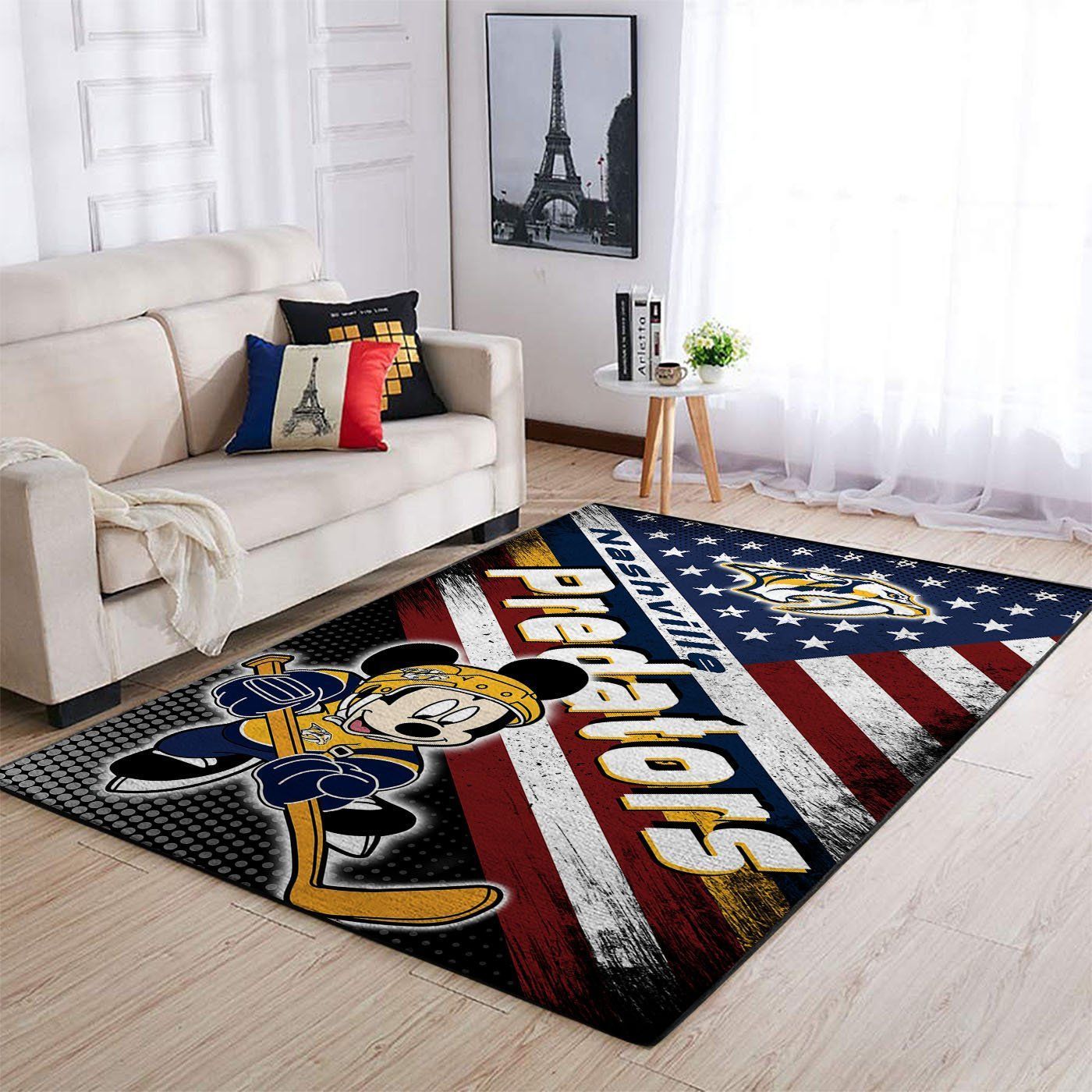 Nashville Predators Nhl Team Logo Mickey Us Style Nice Gift Home Decor Rectangle Area Rug - Indoor Outdoor Rugs