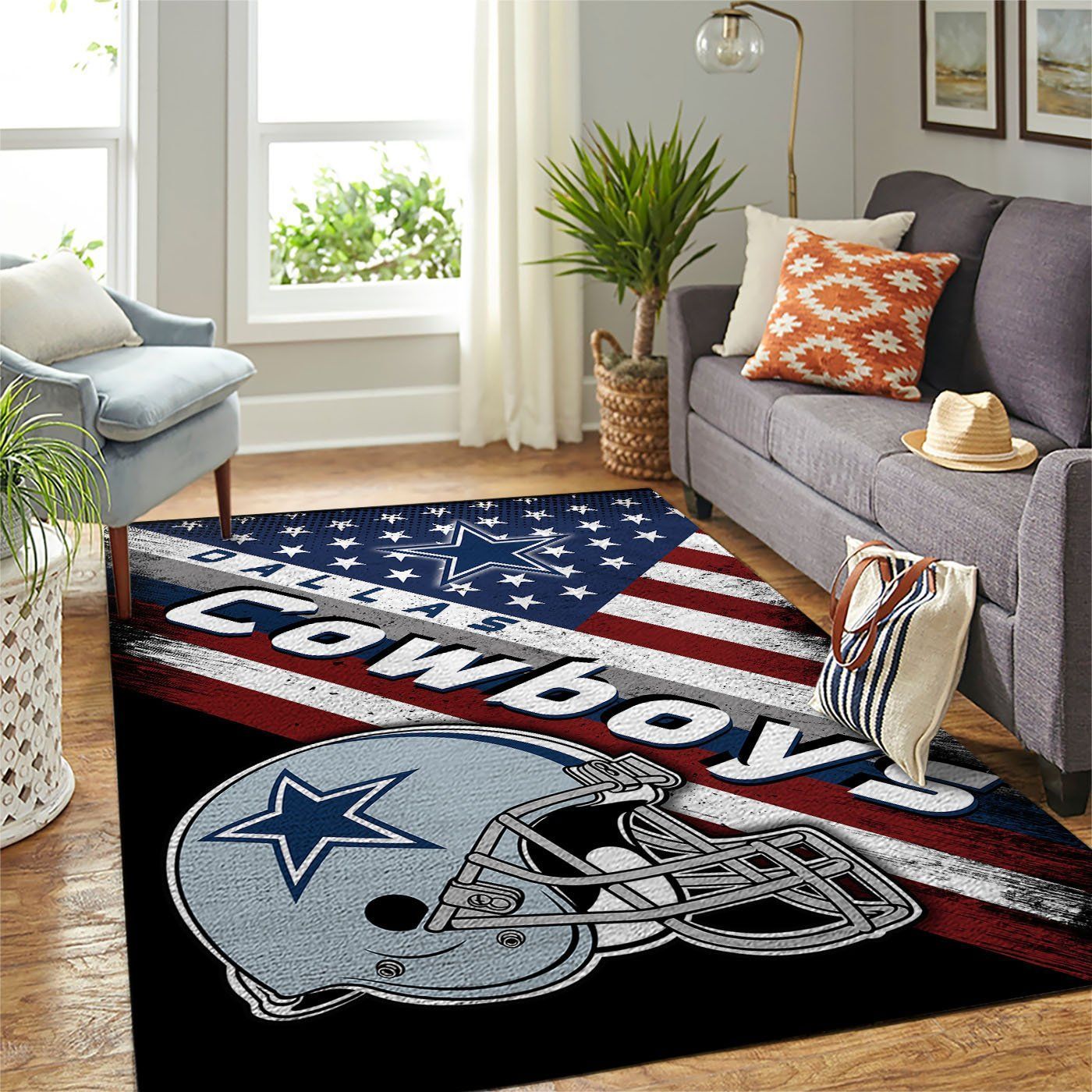 Dallas Cowboys Nfl Team Logo American Style Nice Gift Home Decor Rectangle Area Rug - Indoor Outdoor Rugs