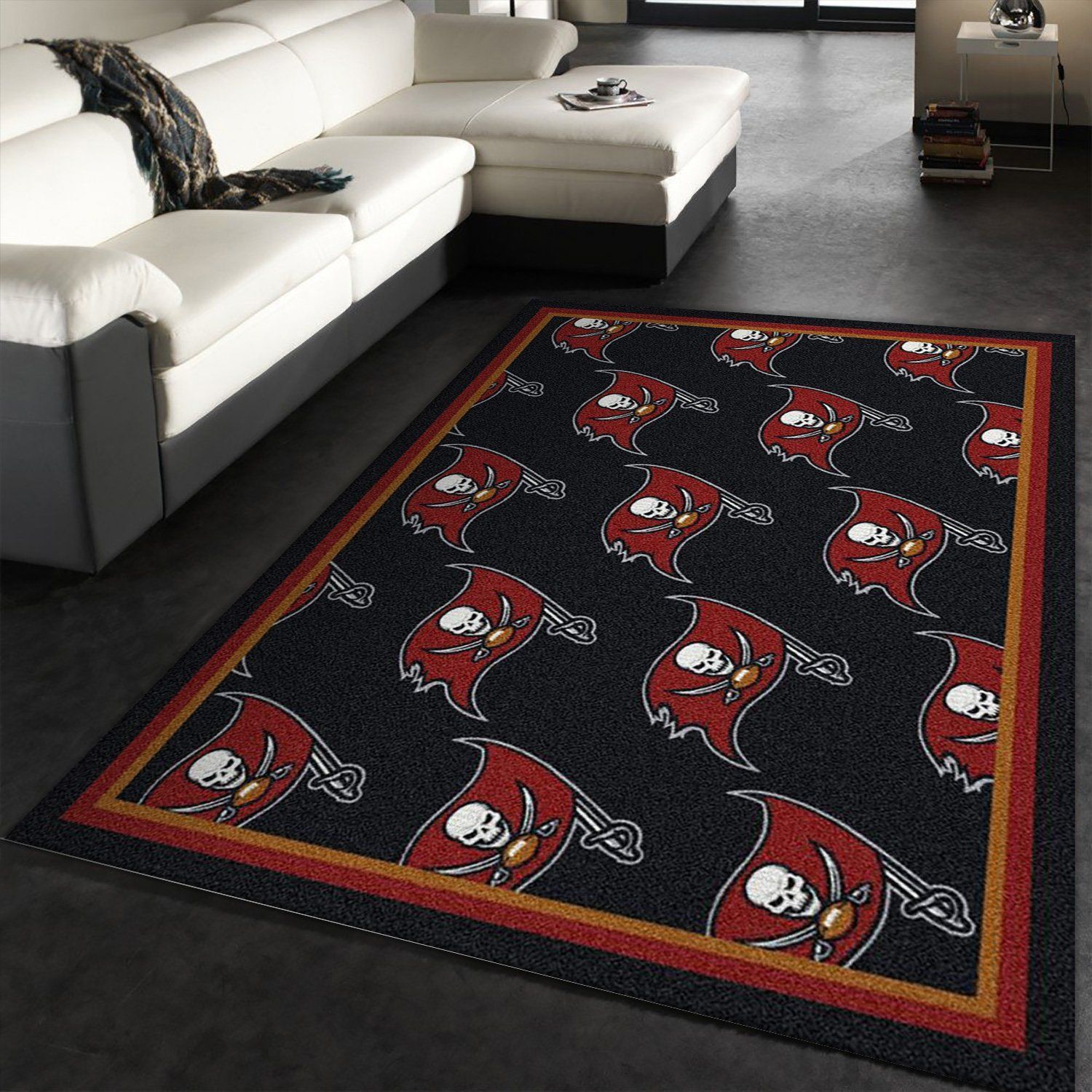 Tampa Bay Buccaneers Repeat Rug Nfl Team Area Rug Carpet, Living Room Rug, Family Gift US Decor - Indoor Outdoor Rugs