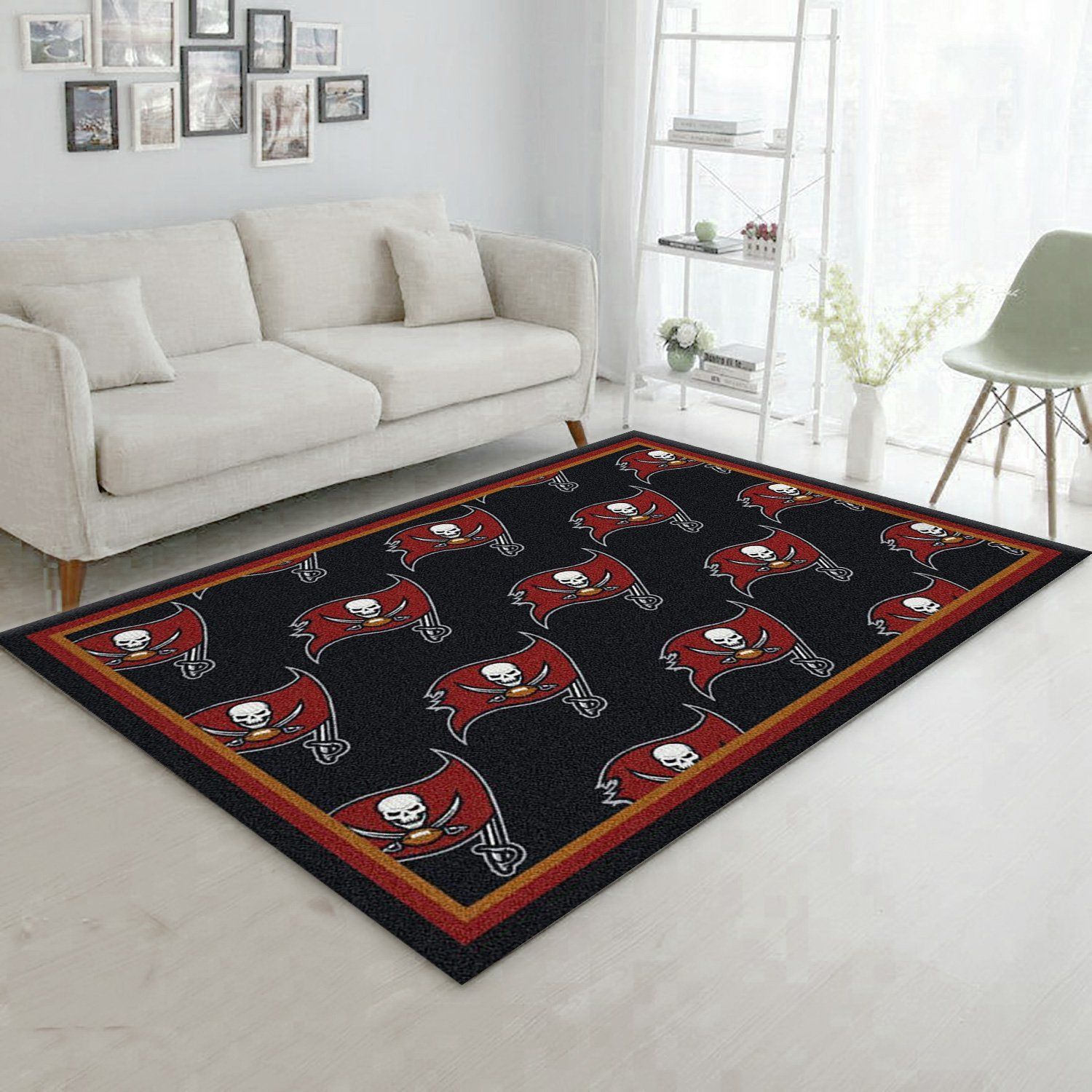 Tampa Bay Buccaneers Repeat Rug Nfl Team Area Rug Carpet, Living Room Rug, Family Gift US Decor - Indoor Outdoor Rugs