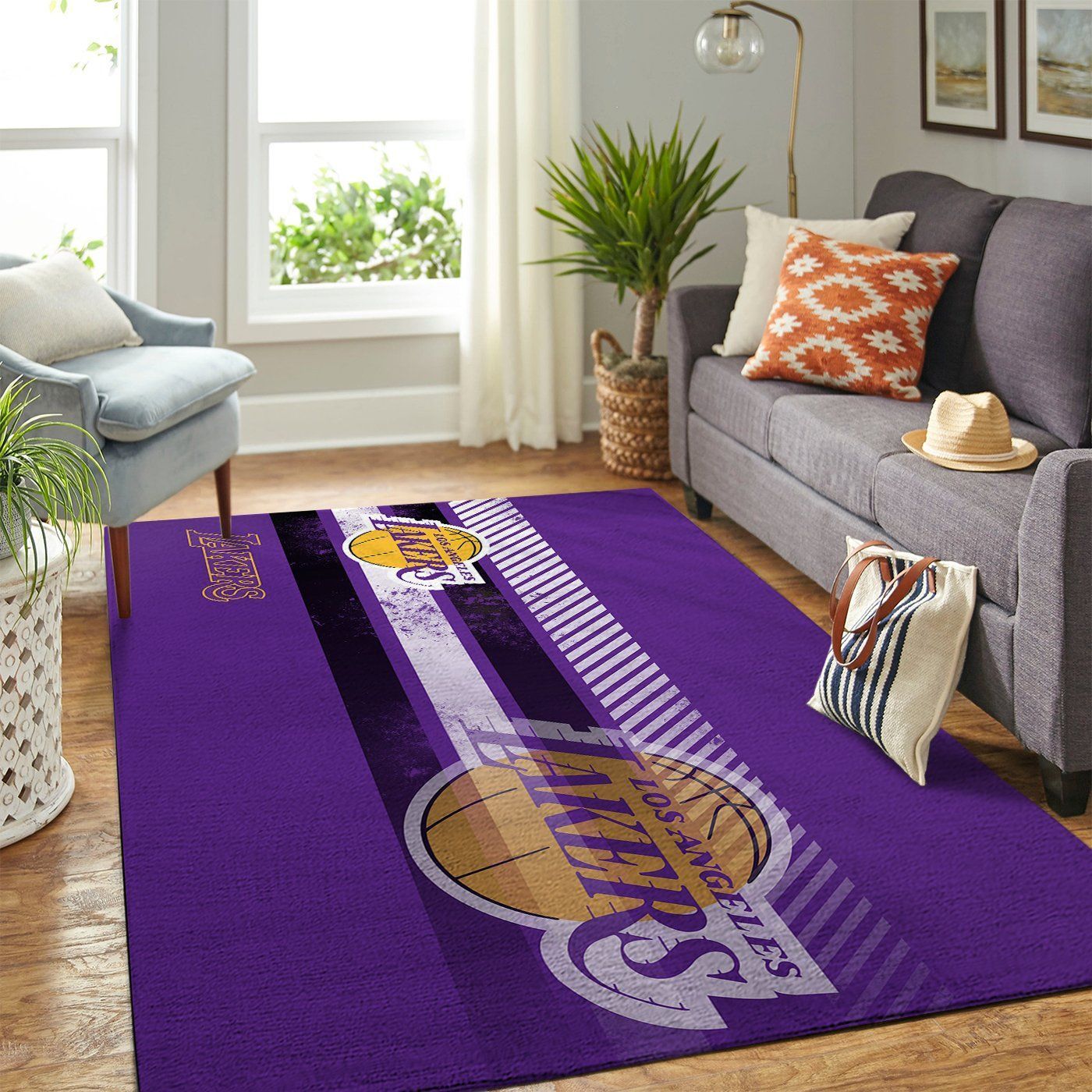 Los Angeles Lakers Nba Team Logo Nice Gift Home Decor Rectangle Area Rug - Indoor Outdoor Rugs
