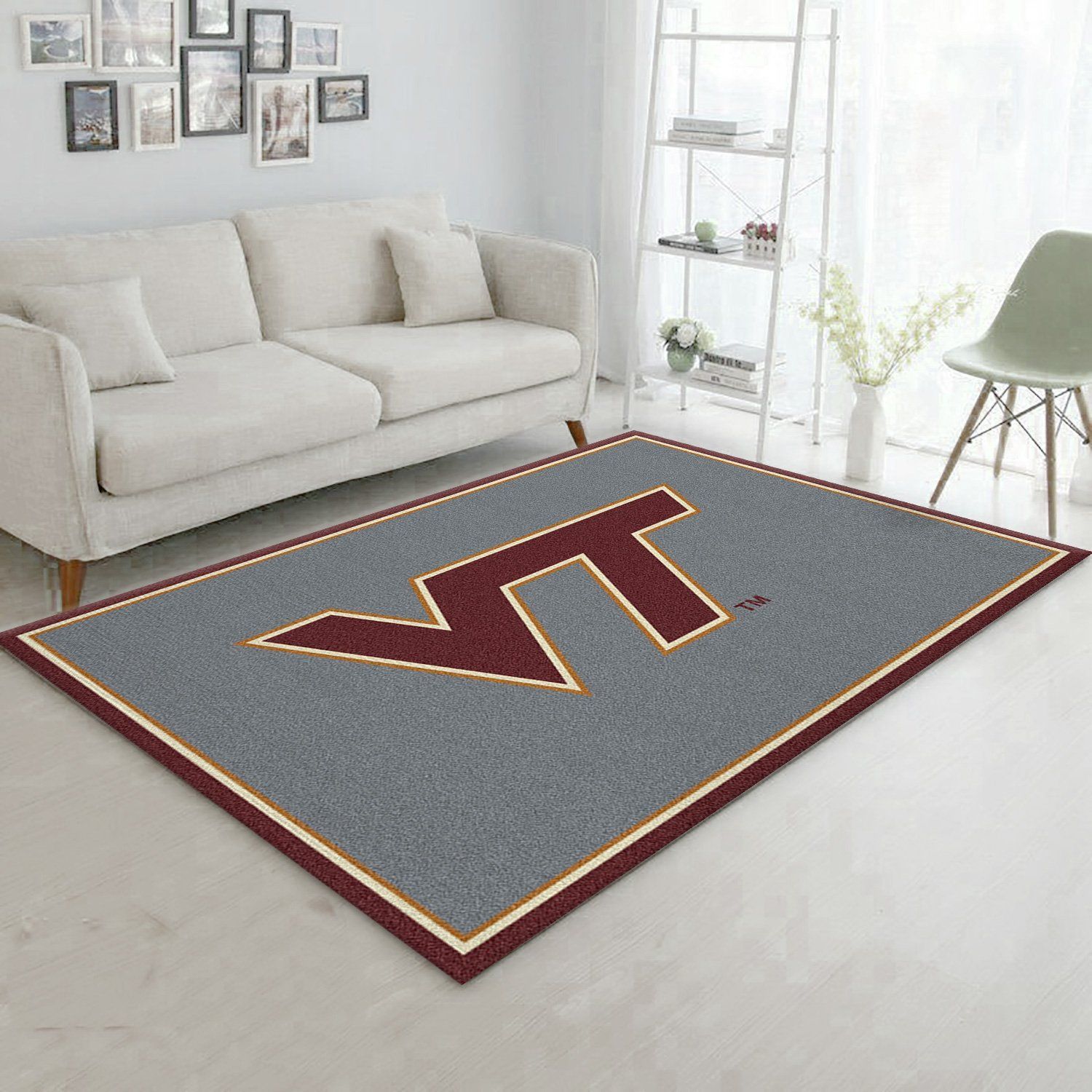 College Spirit Virginia Tech Sport Area Rug Team Logo Home Decor Floor Decor - Indoor Outdoor Rugs