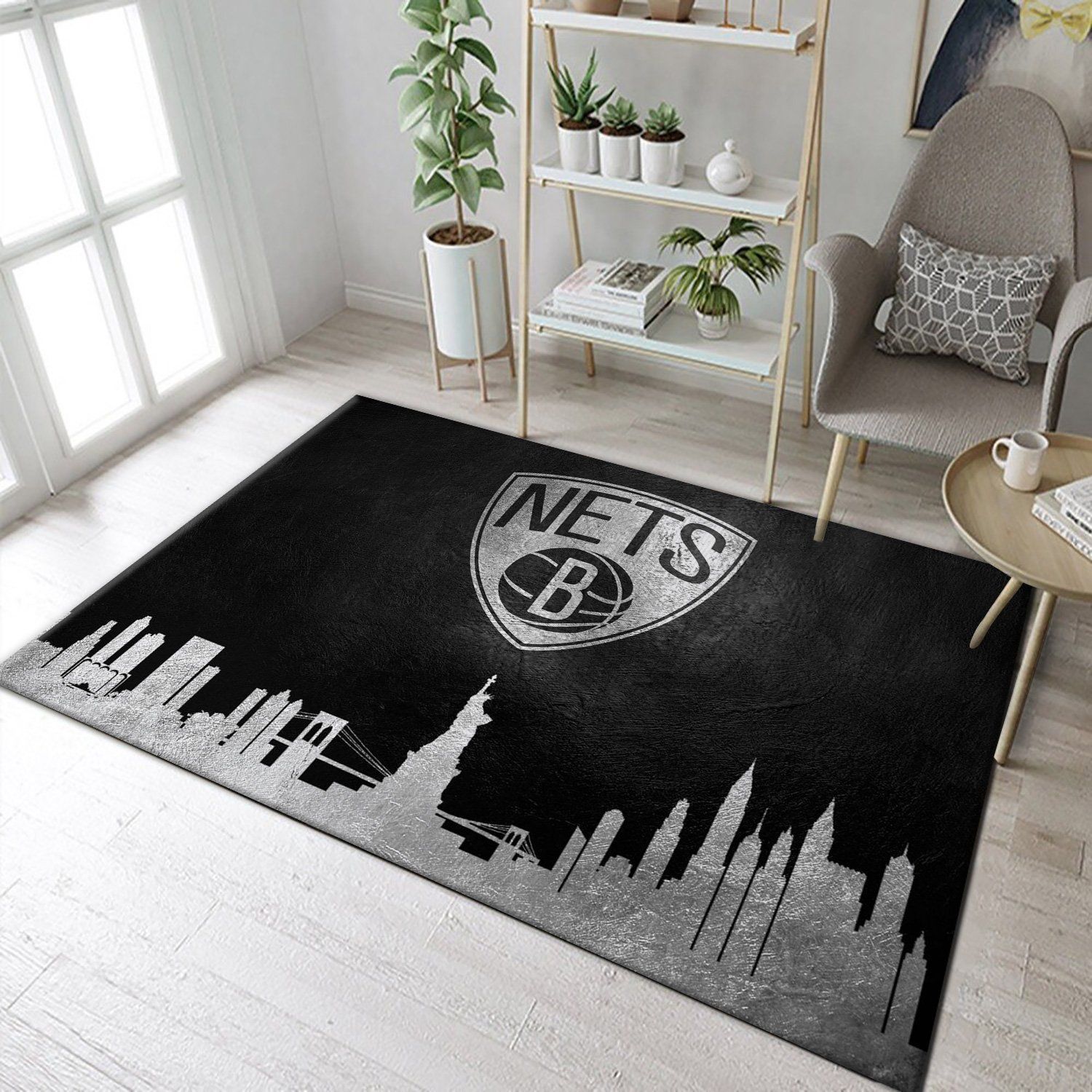 Brooklyn Nets Skyline Area Rug For Christmas, Kitchen Rug, Christmas Gift US Decor - Indoor Outdoor Rugs