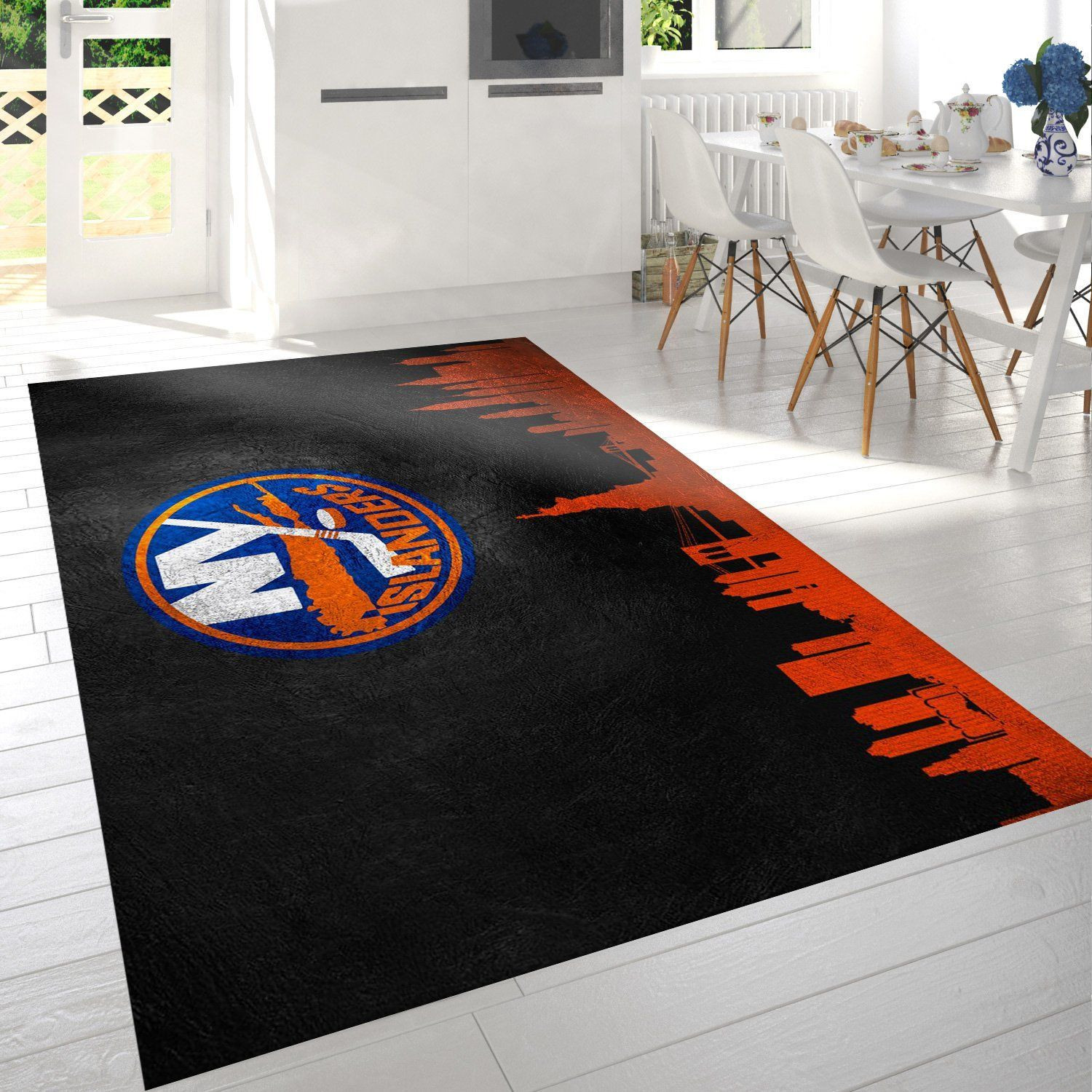 New York Islanders Skyline Nfl Team Logo Rug Living Room Rug US Gift Decor - Indoor Outdoor Rugs