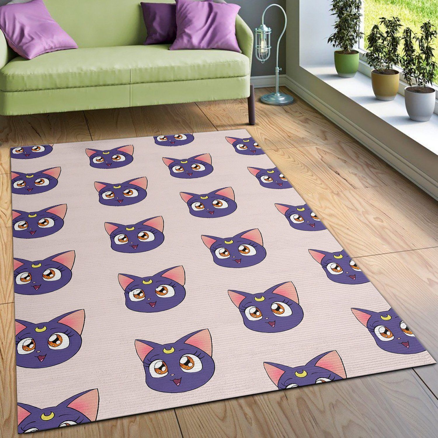 Luna Sailor Moon Cat Area Rug Carpet Living Room Rugs Floor Decor - Indoor Outdoor Rugs