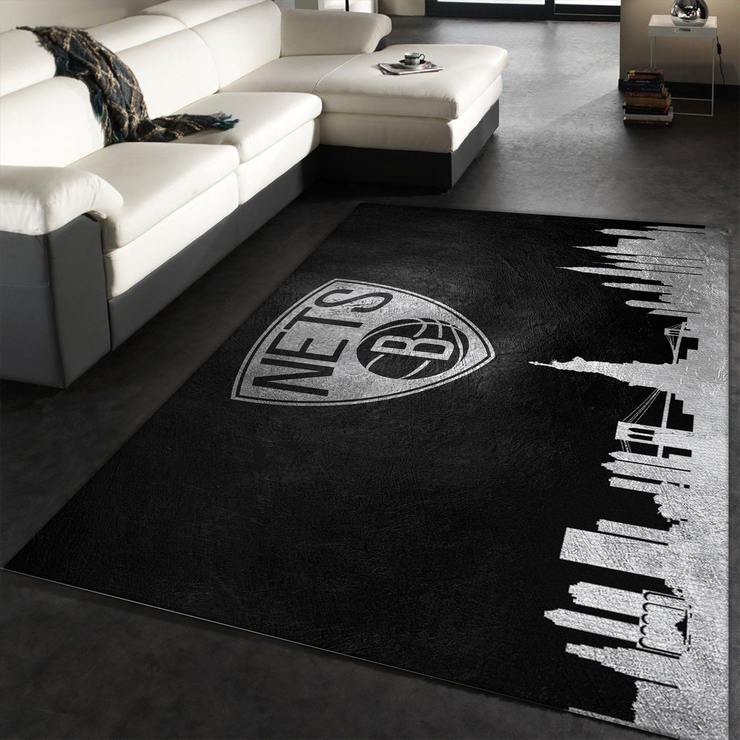 Brooklyn Nets Skyline Area Rug For Christmas, Kitchen Rug, Christmas Gift US Decor - Indoor Outdoor Rugs