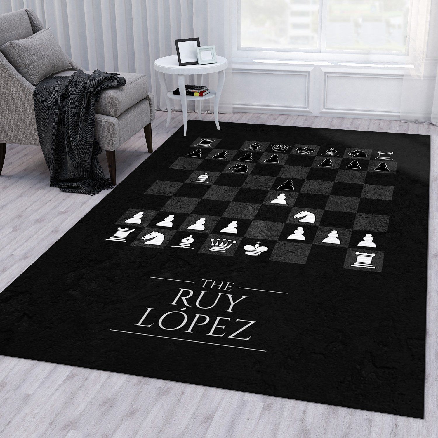 Ruy Lopez Chess Area Rug Living Room Rug Home US Decor - Indoor Outdoor Rugs