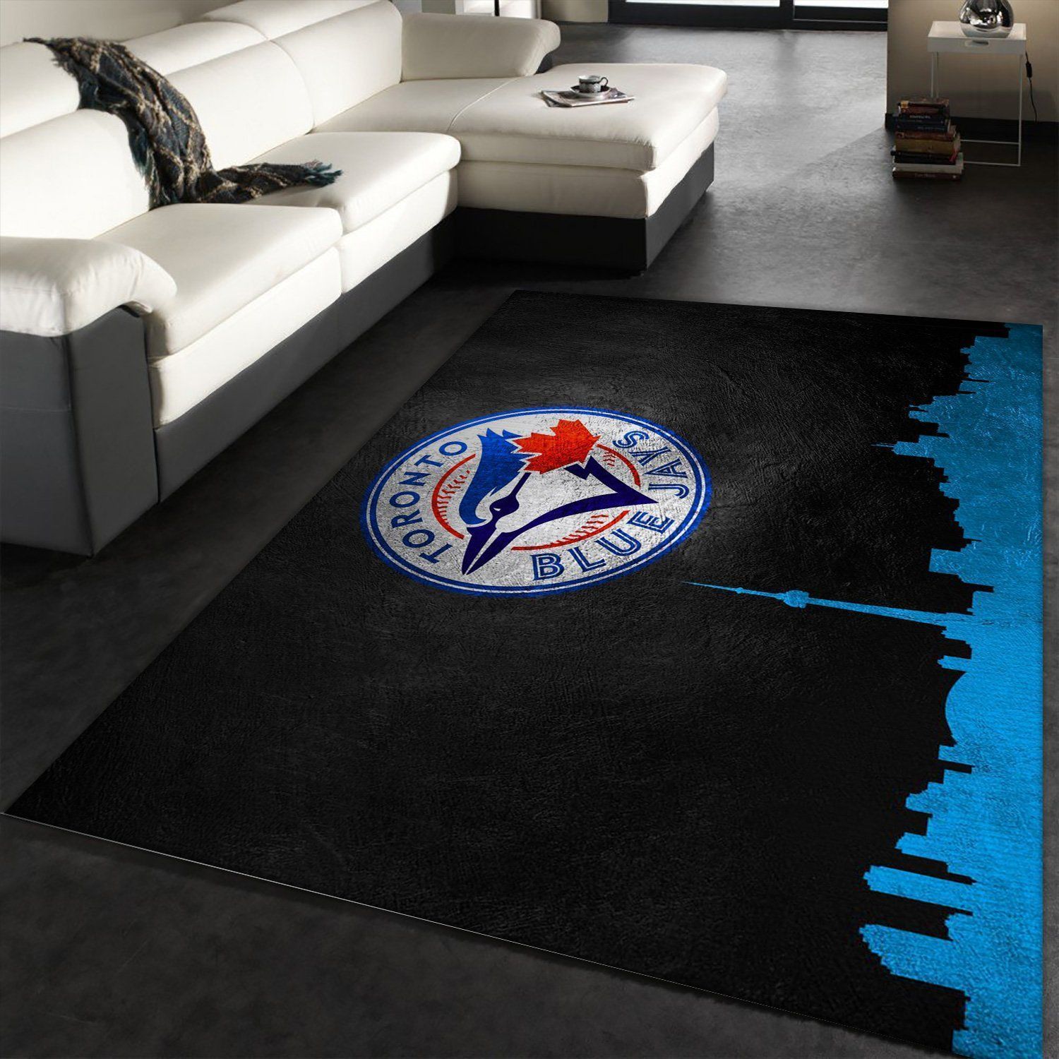 Toronto Blue Jays Skyline MLB Team Area Rug, Kitchen Rug, Home US Decor - Indoor Outdoor Rugs